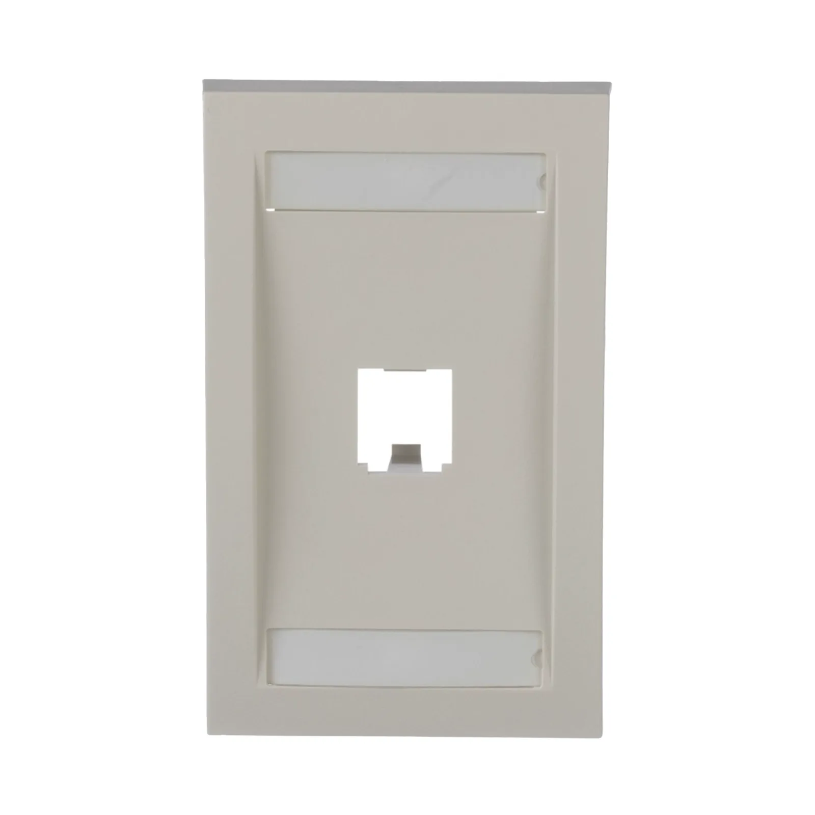 Placa de Pared Vertical Ejecutiva, Salida Para 1 Puerto Mini-Com, Con Espacios Para Etiquetas, Color Blanco Mate