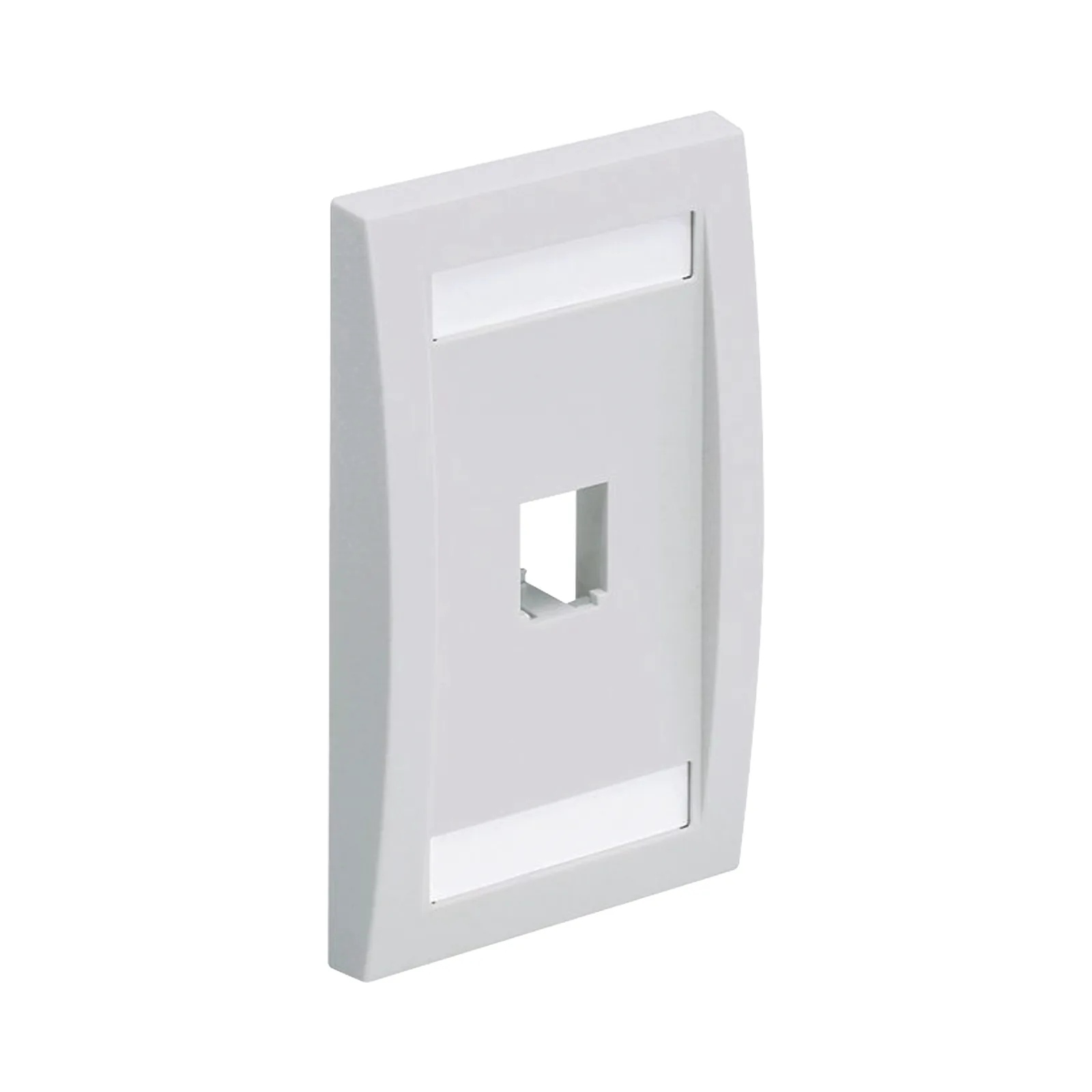 Placa de Pared Vertical Ejecutiva, Salida Para 1 Puerto Mini-Com, Con Espacios Para Etiquetas, Color Blanco