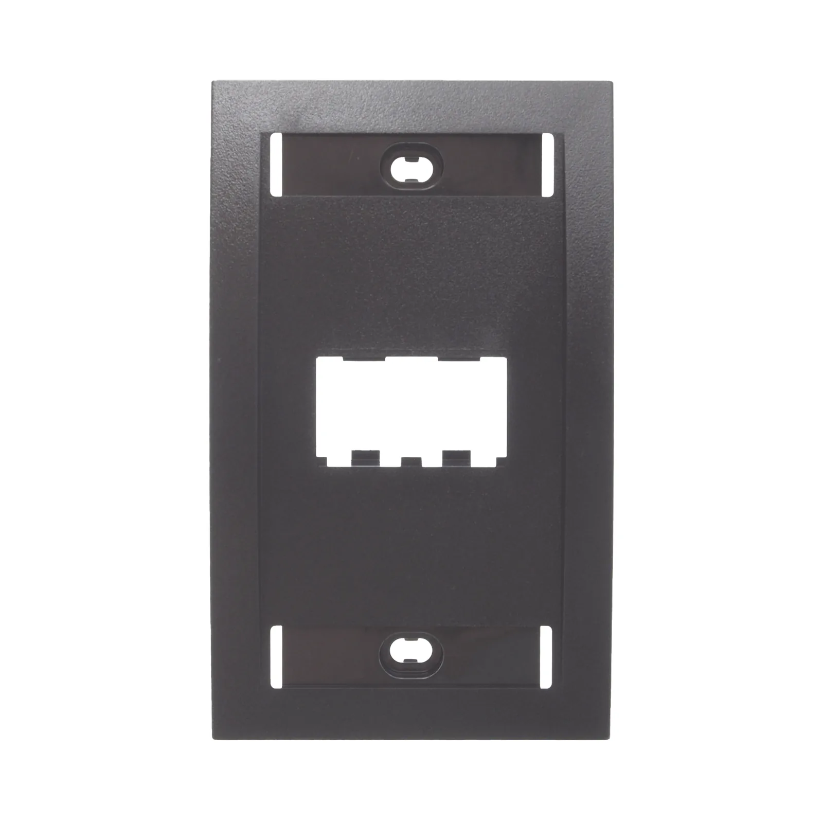 Placa de Pared Vertical Ejecutiva, Salida de 2 Puertos Mini-Com, Con Espacios Para Etiquetas, Color Negro