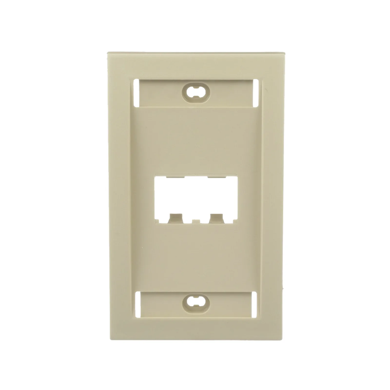 Placa de Pared Vertical Ejecutiva, Salida Para 2 Puertos Mini-Com, Con Espacios Para Etiquetas, Color Marfil