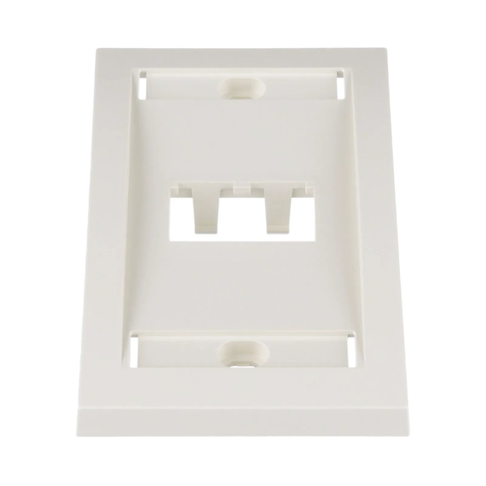 Placa de Pared Vertical Ejecutiva, Salida Para 2 Puertos Mini-Com, Con Espacios Para Etiquetas, Color Blanco Mate
