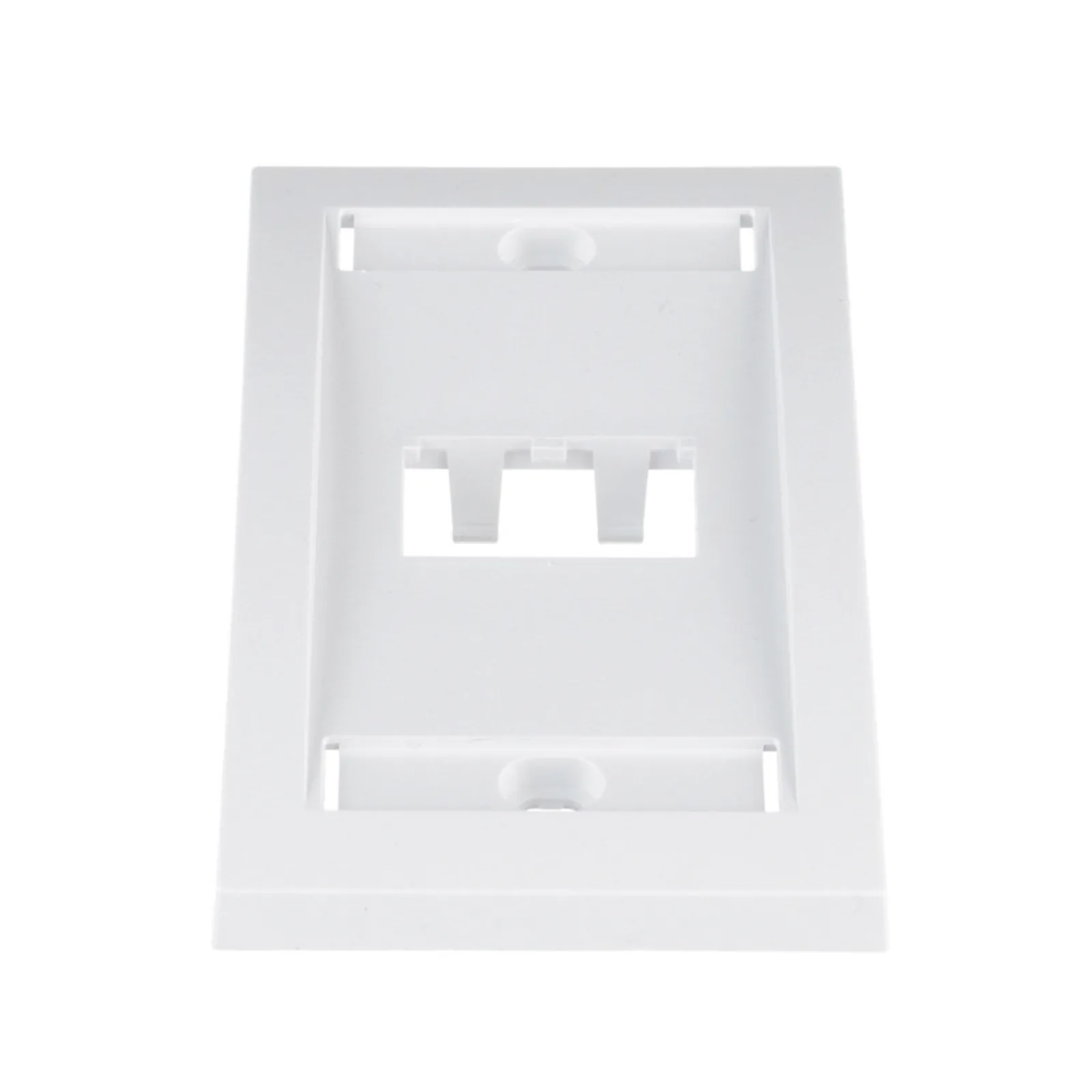 Placa de Pared Vertical Ejecutiva, Salida Para 2 Puertos Mini-Com, Con Espacios Para Etiquetas, Color Blanco