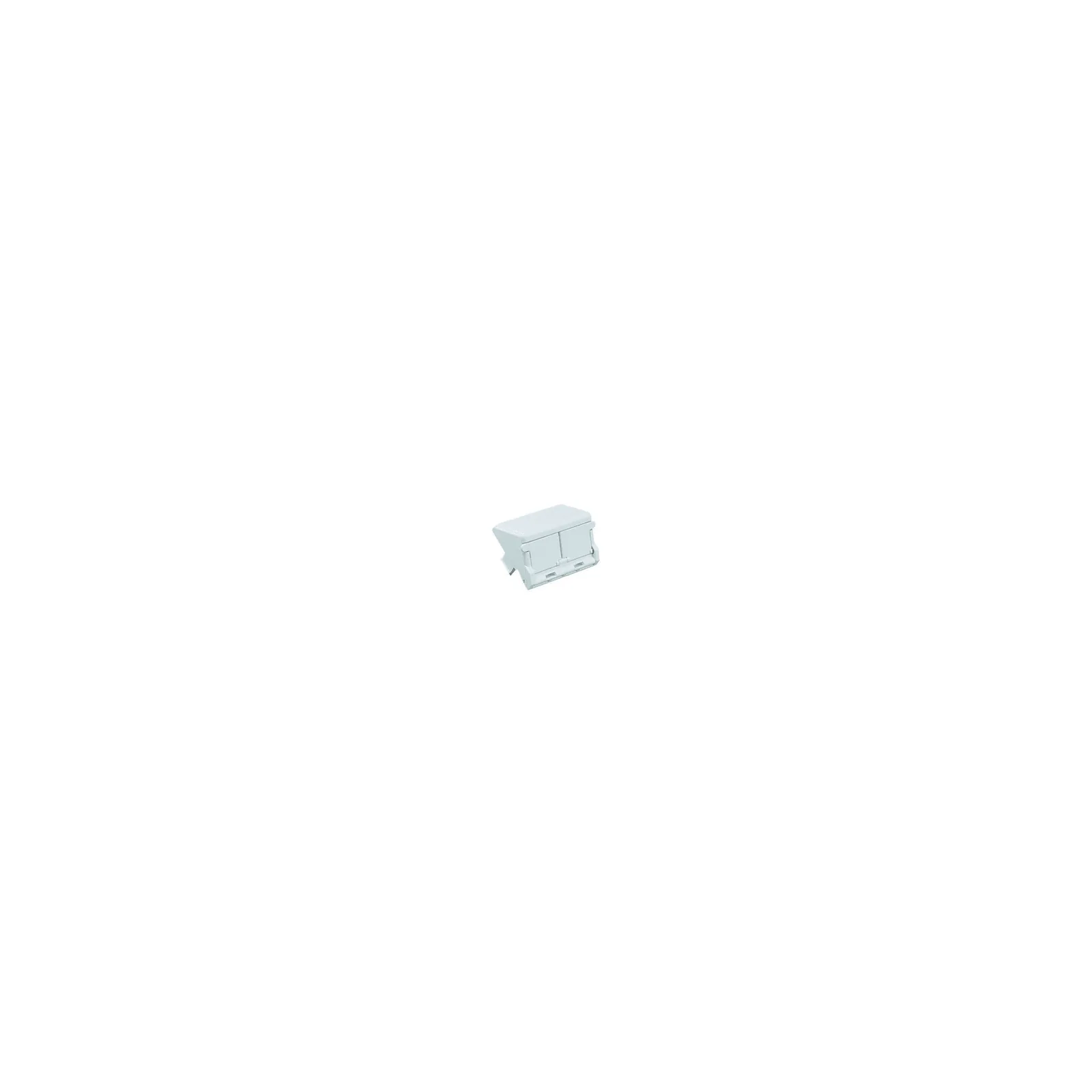Módulo de Inserción, Con 2 Salidas Inclinadas y Ventana, de 1/2, Color Blanco Mate