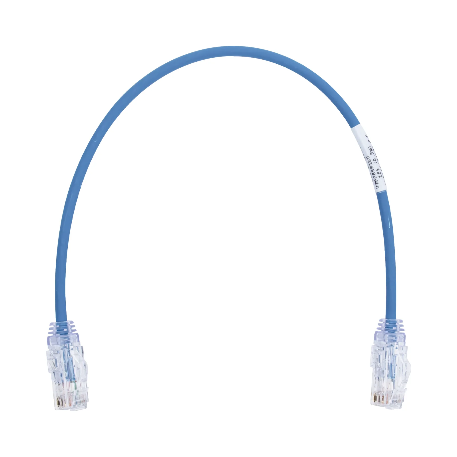 Cable de Parcheo TX6, UTP Cat6, Diámetro Reducido (28AWG), Color Azul, 0.3 Metros (1 Pie)