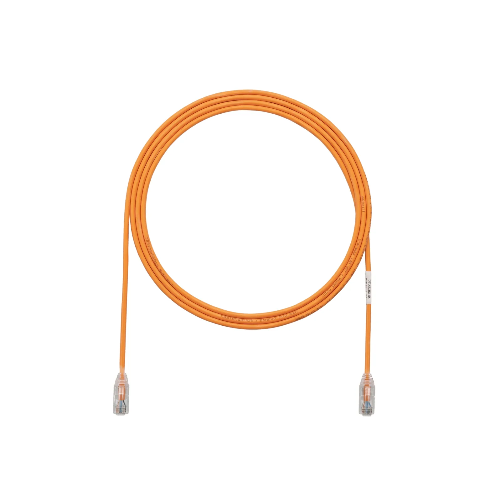 Cable de Parcheo TX6, UTP Cat6, Diámetro Reducido (28AWG), Color Narnaja, 0.30 Metros (1 Pie)