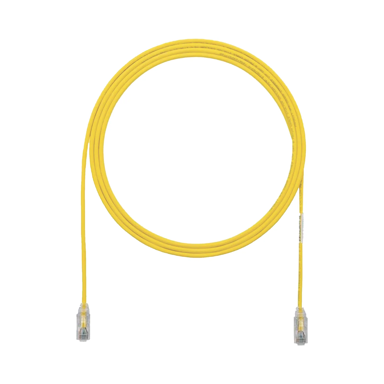 Cable de Parcheo TX6, UTP Cat6, Diámetro Reducido (28AWG), Color Amarillo, 0.3 Metros (1 Pie)