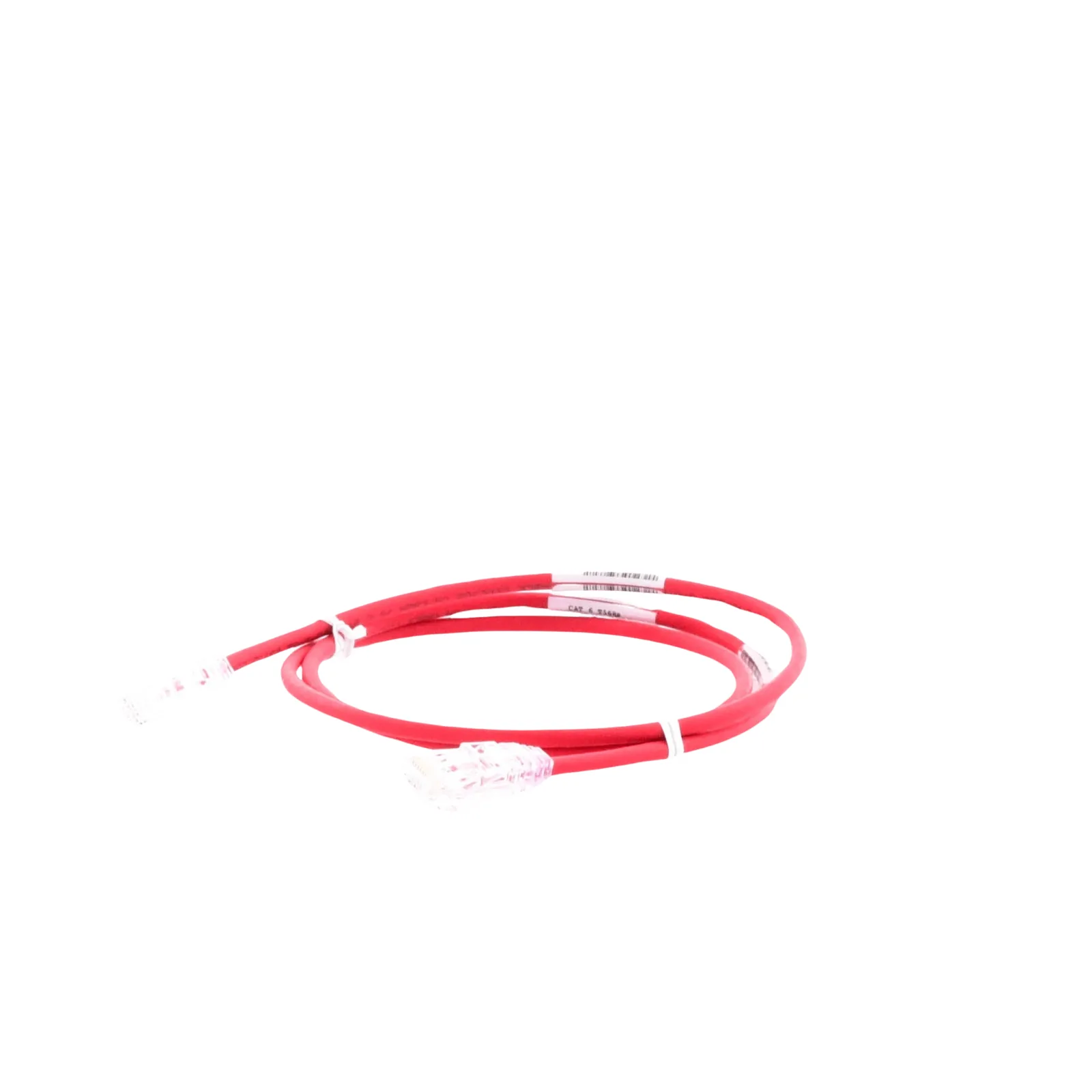 Cable de Parcheo TX6, UTP Cat6, Diámetro Reducido (28AWG), Color Rojo, 0.61 Metros (2 Pies)