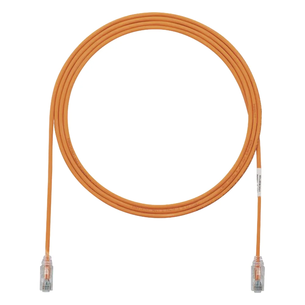 Cable de Parcheo TX6, UTP Cat6, Diámetro Reducido (28AWG), Color Naranja, 1.52 Metros (5 Pies)