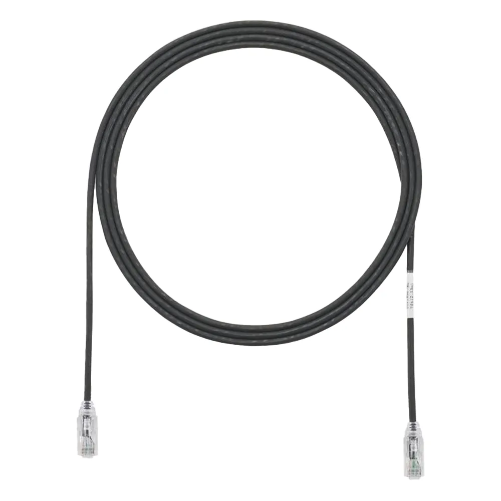 Cable de Parcheo TX6, UTP Cat6, Diámetro Reducido (28AWG), Color Negro, 1.83 Metros (6 Pies)