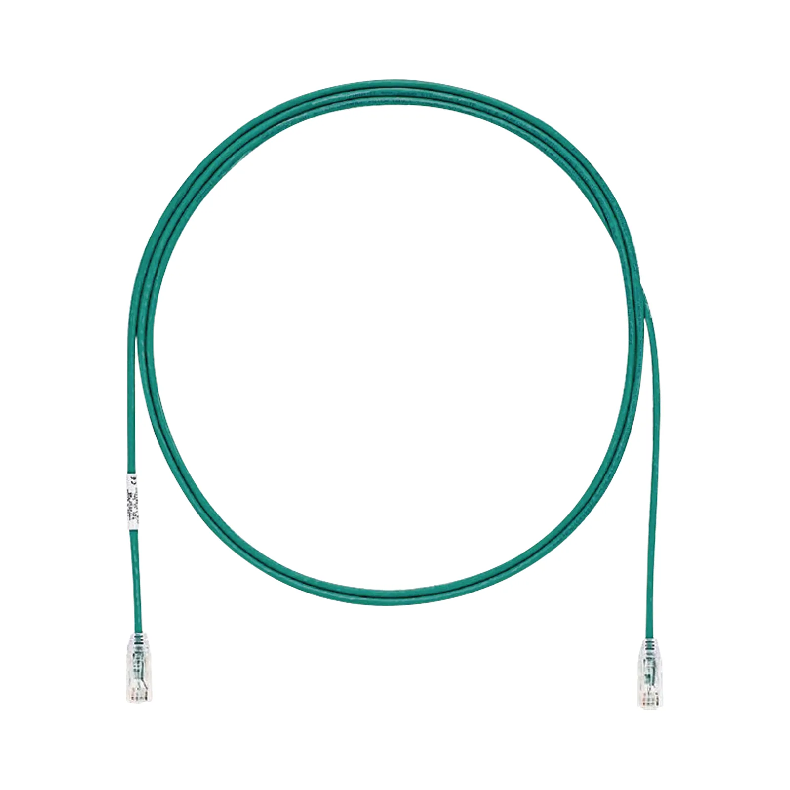Cable de Parcheo TX6, UTP Cat6, Diámetro Reducido (28AWG), Color Verde, 2.13 Metros (7 Pies)