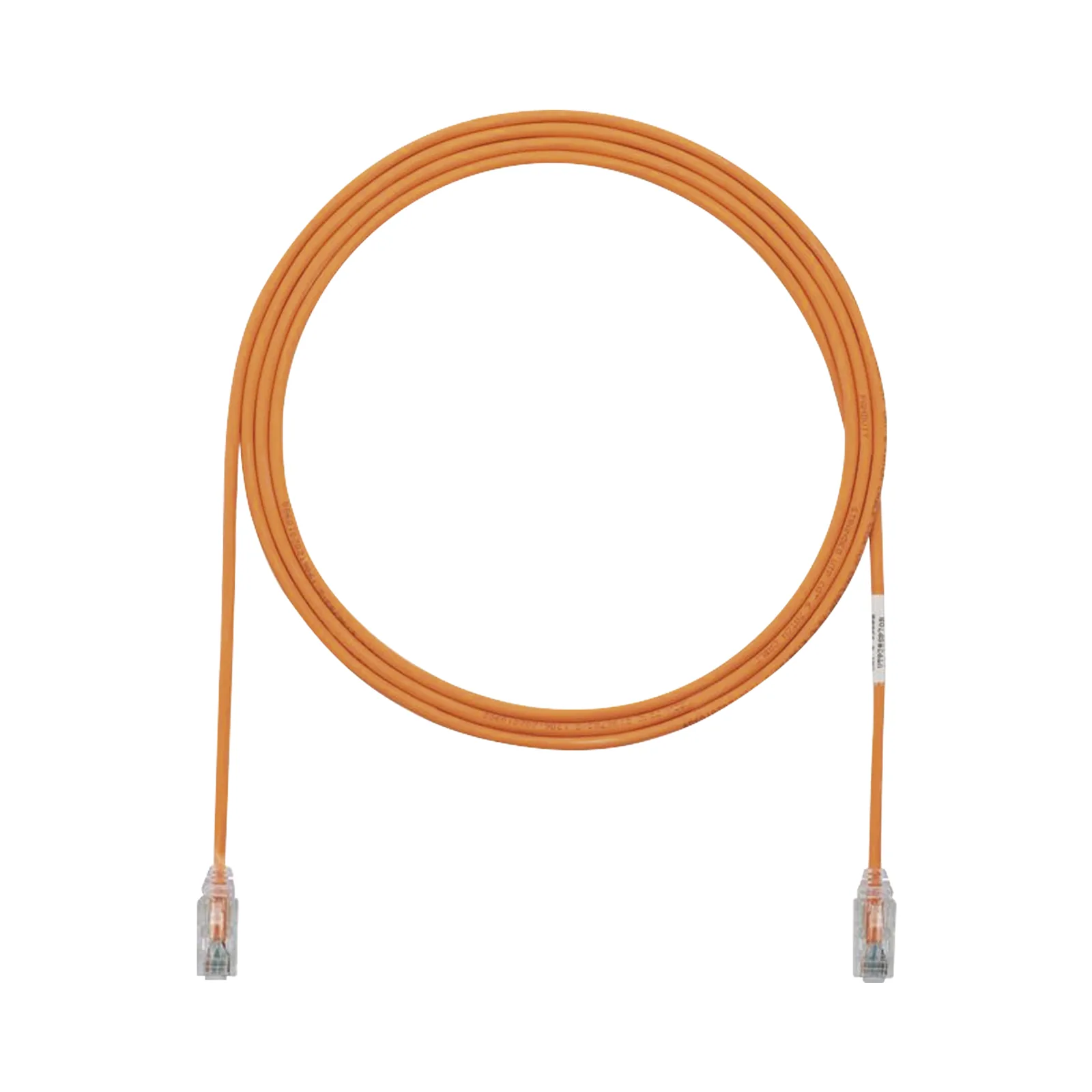 Cable de Parcheo TX6, UTP Cat6, Diámetro Reducido (28AWG), Color Naranja, 2.13 Metros (7 Pies)