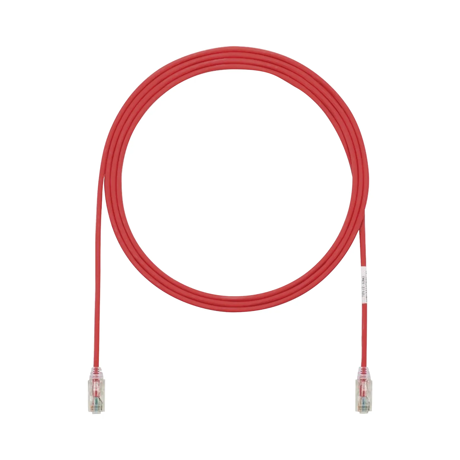 Cable de Parcheo TX6, UTP Cat6, Diámetro Reducido (28AWG), Color Rojo, 2.13 Metros (7 Pies)