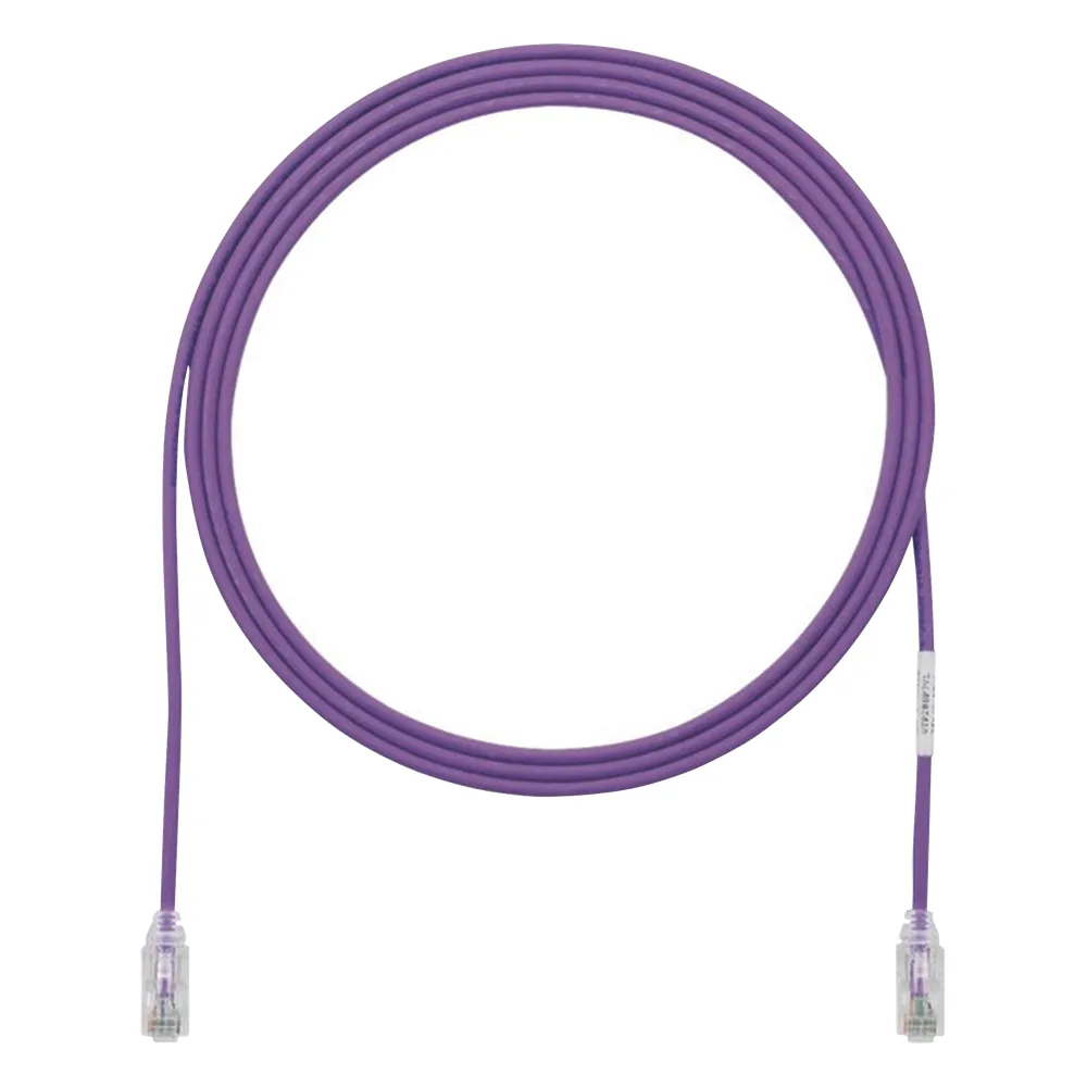 Cable de Parcheo TX6, UTP Cat6, Diámetro Reducido (28AWG), Color Violeta, 2.13 Metros (7 Pies)