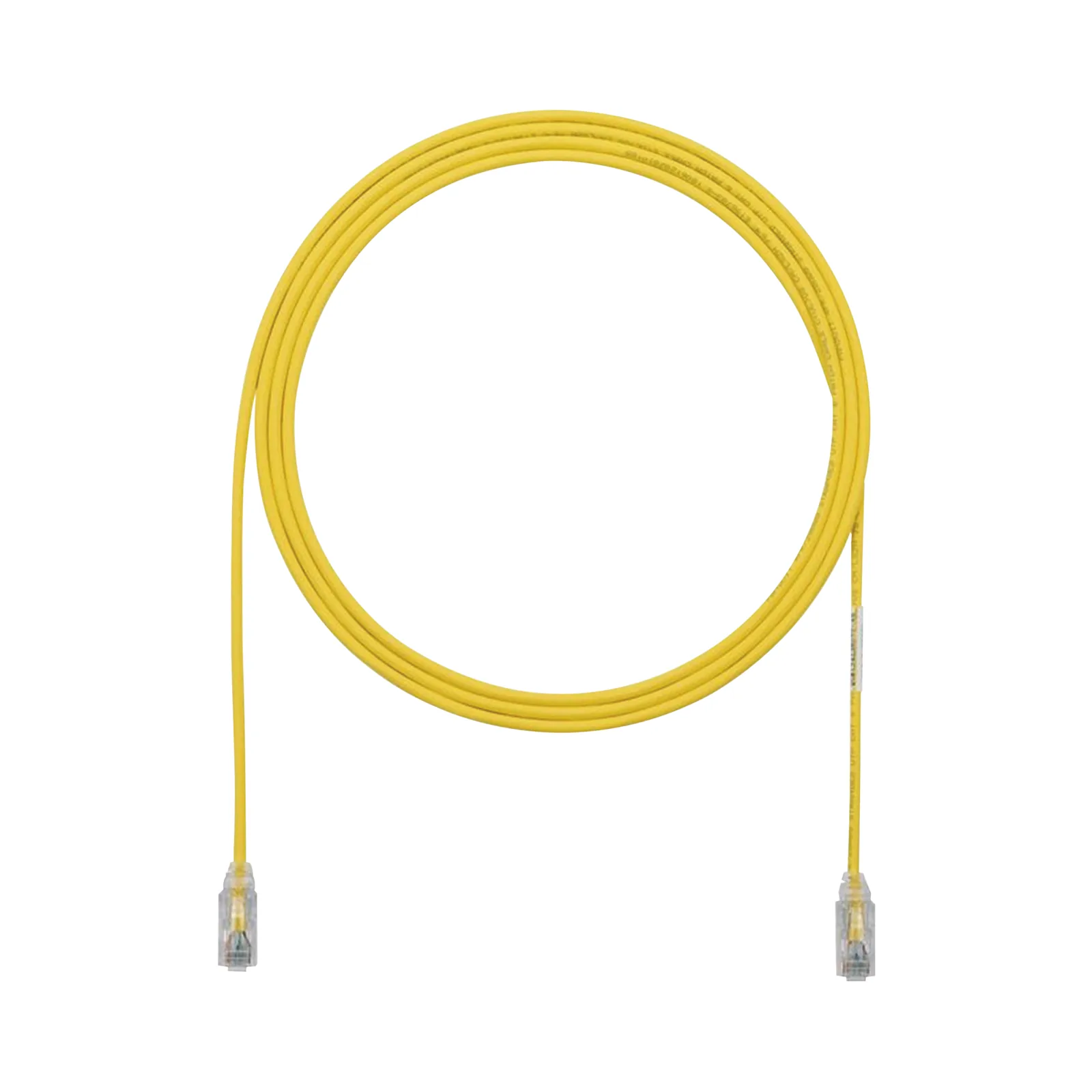Cable de Parcheo TX6, UTP Cat6, Diámetro Reducido (28AWG), Color Amarillo, 2.13 Metros (7 Pies)