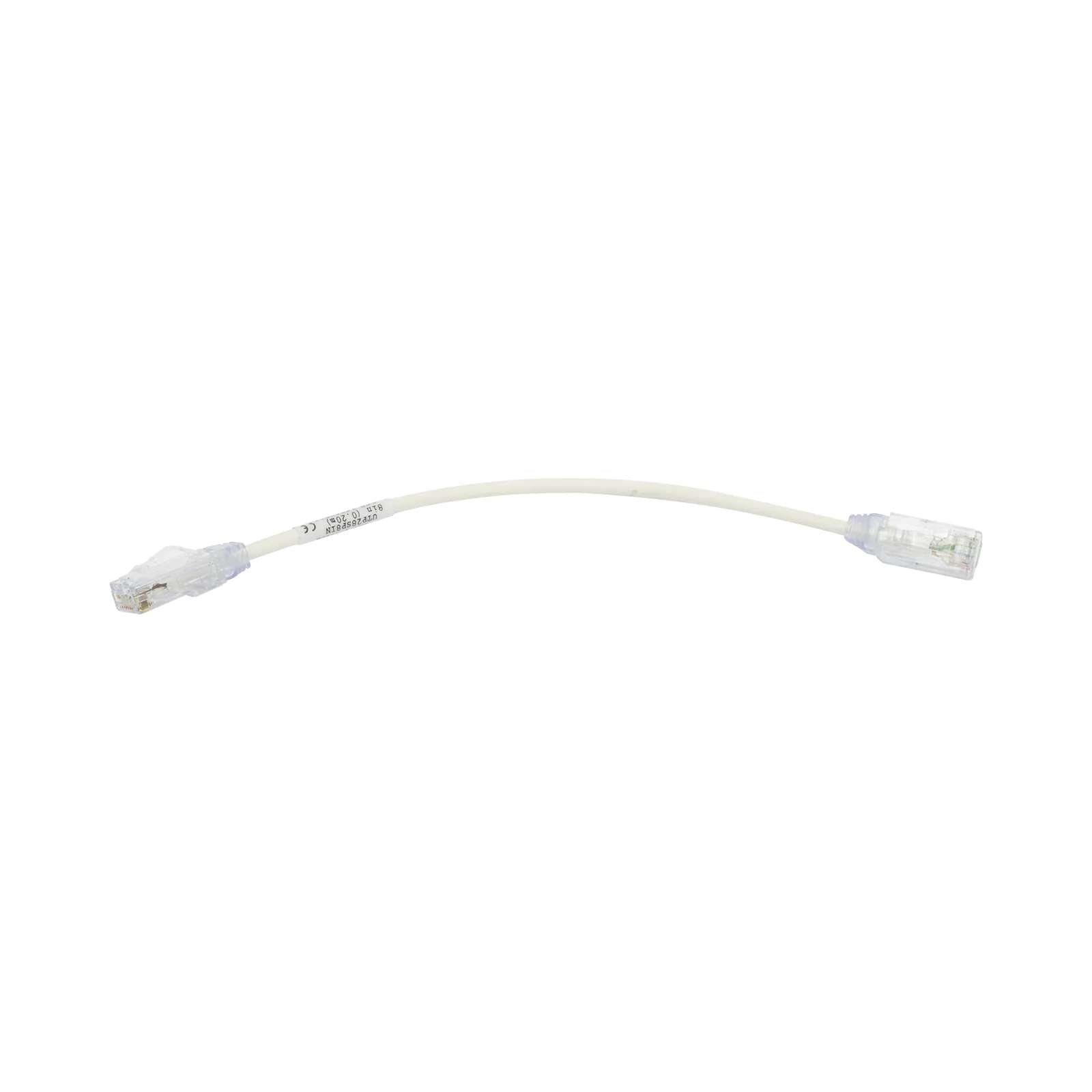 Cable de Parcheo TX6, UTP Cat6, Diámetro Reducido (28AWG), Color Blanco, 20.32 cm (8 Pulgadas)