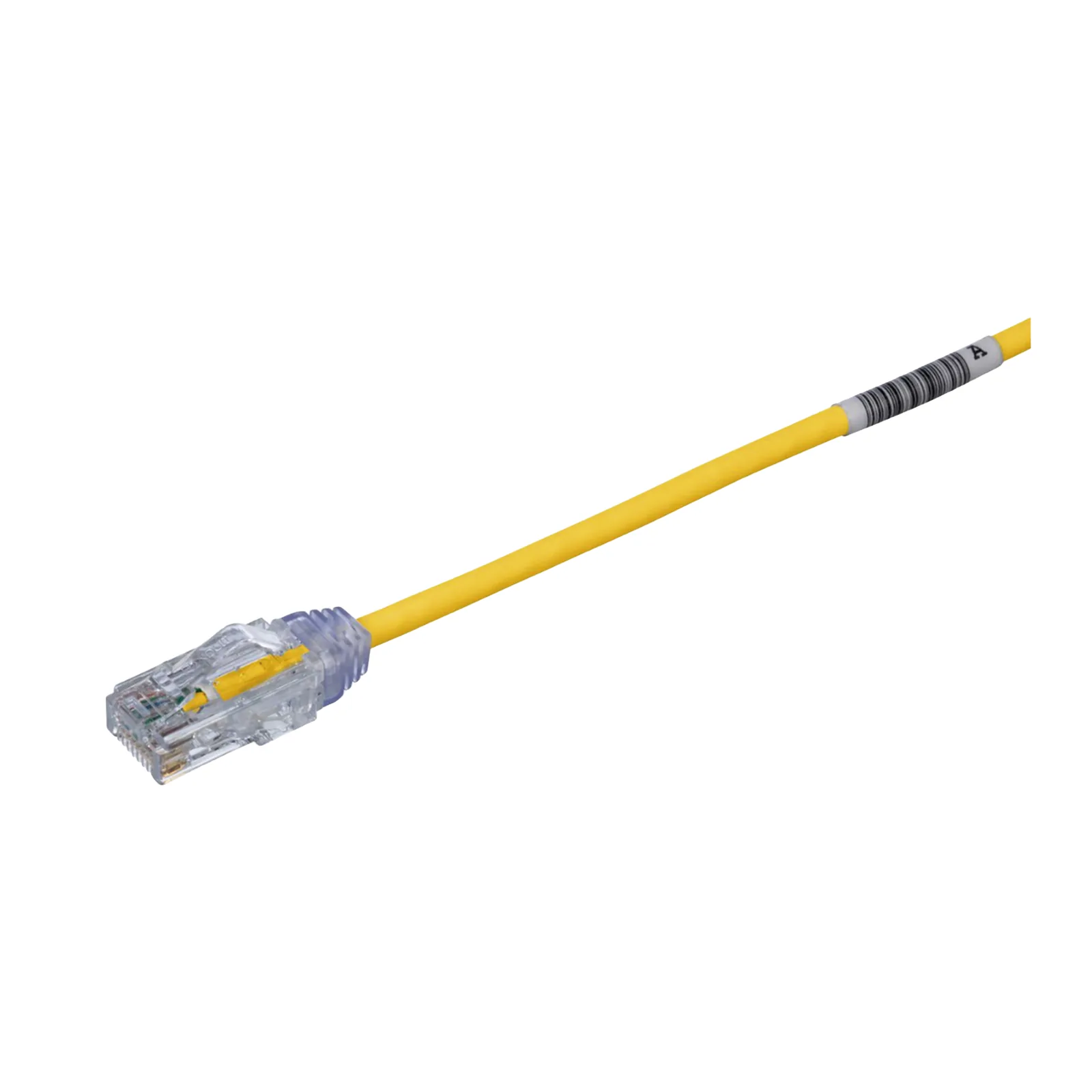 Cable de Parcheo TX6, UTP Cat6, Diámetro Reducido (28AWG), Color Amarillo, 20.2 cm (8 Pulgadas)