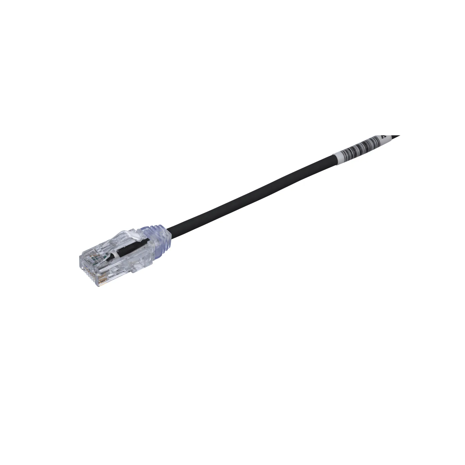 Cable de Parcheo UTP Cat6A, CM/LSZH, Diámetro Reducido (28AWG), Color Negro, 0.30 Metros (1 Pie)