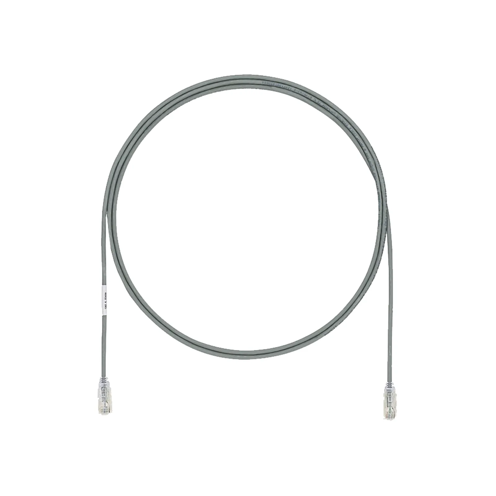 Cable de Parcheo UTP Cat6A, CM/LSZH, Diámetro Reducido (28AWG), Color Gris, 0.30 Metros (1 Pie)