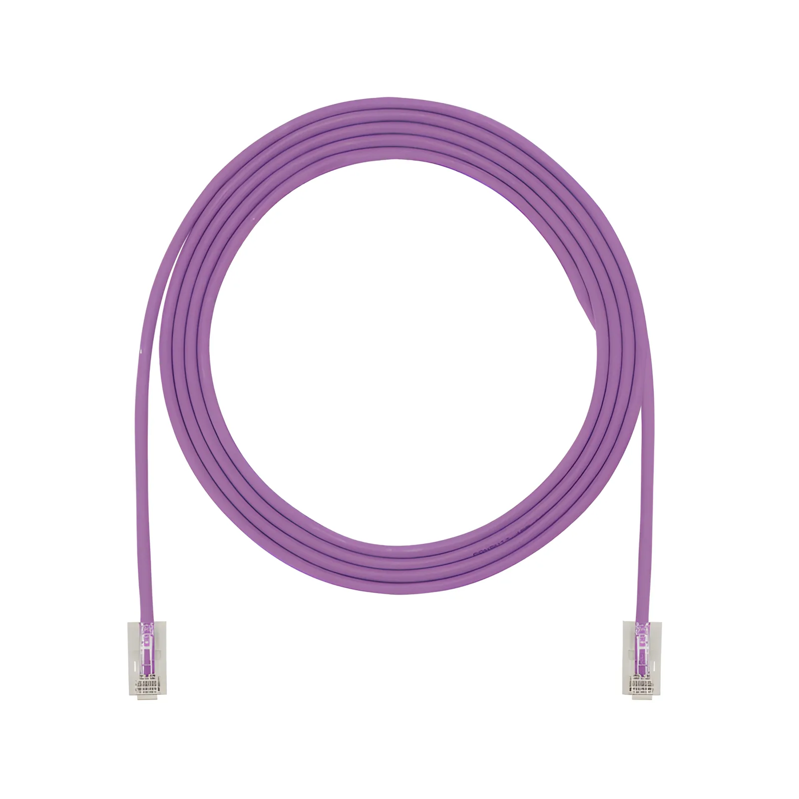 Cable de Parcheo UTP Cat6A, CM/LSZH, Diámetro Reducido (28AWG), Color Violeta, 0.30 Metros (1 Pie)