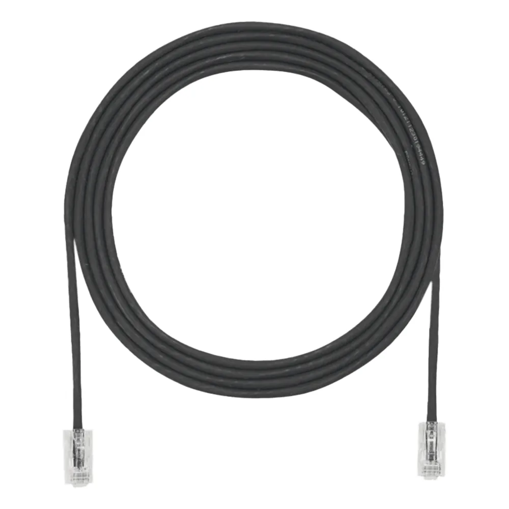 Cable de Parcheo UTP Cat6A, CM/LSZH, Diámetro Reducido (28AWG), Color Negro, 0.91 Metros (3 Pies)