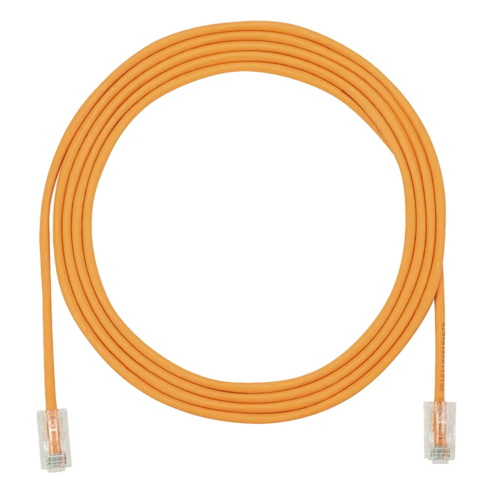 Cable de Parcheo UTP Cat6A, CM/LSZH, Diámetro Reducido (28AWG), Color Naranja, 1.52 Metros (5 Pies)