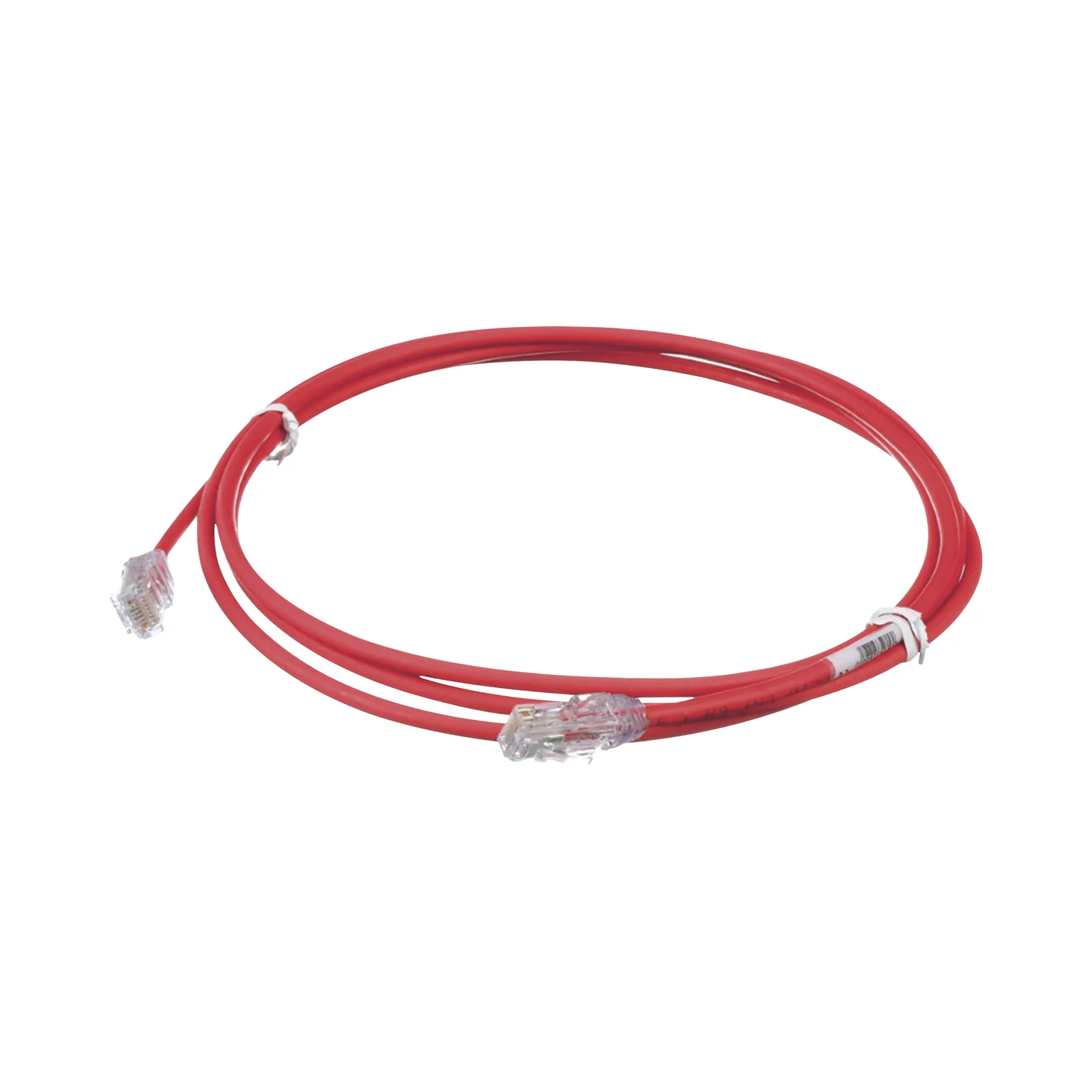 Cable de Parcheo UTP Cat6A, CM/LSZH, Diámetro Reducido (28AWG), Color Rojo, 2.13 Metros (7 Pies)