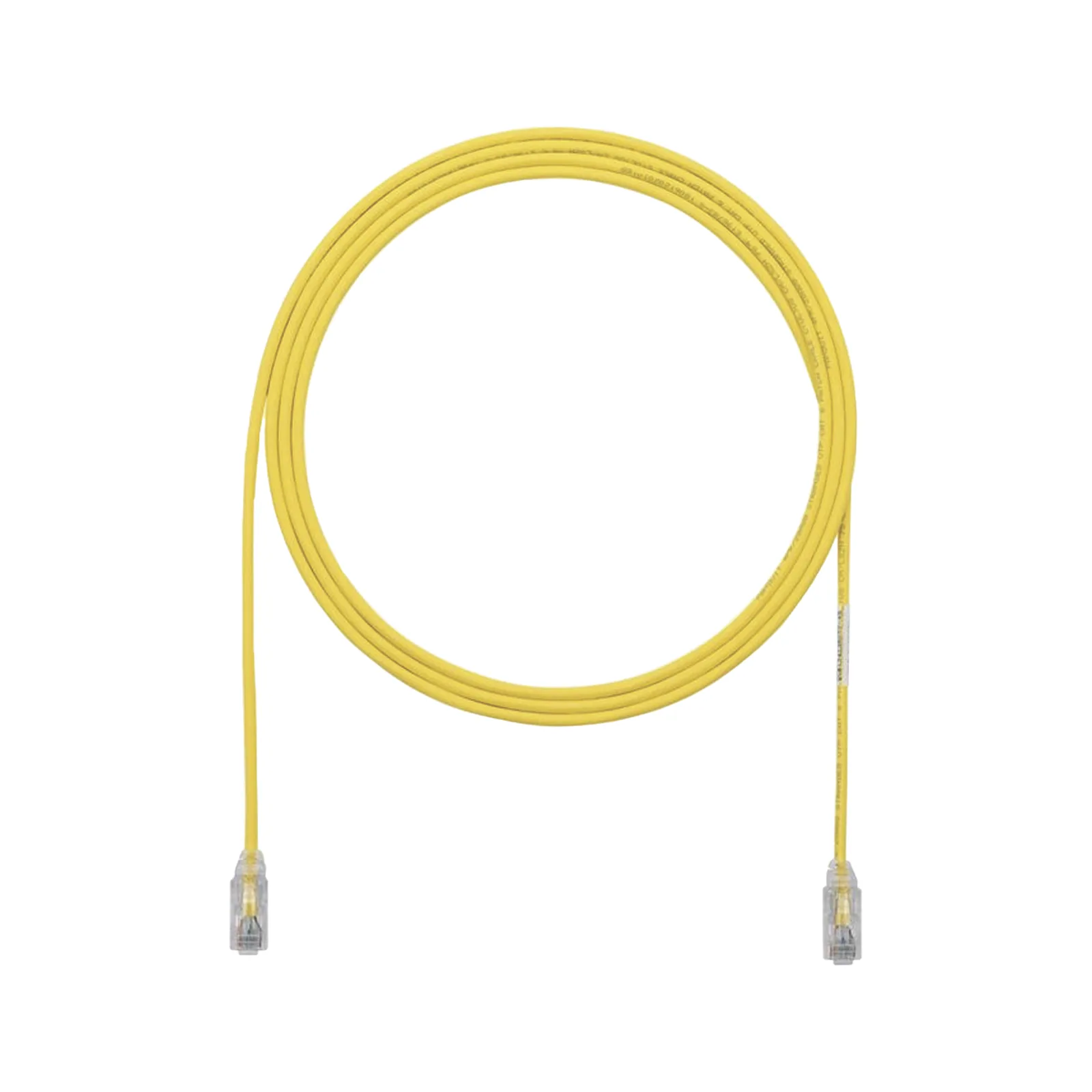 Cable de Parcheo UTP Cat6A, CM/LSZH, Diámetro Reducido (28AWG), Color Amarillo, 2.13 Metros (7 Pies)