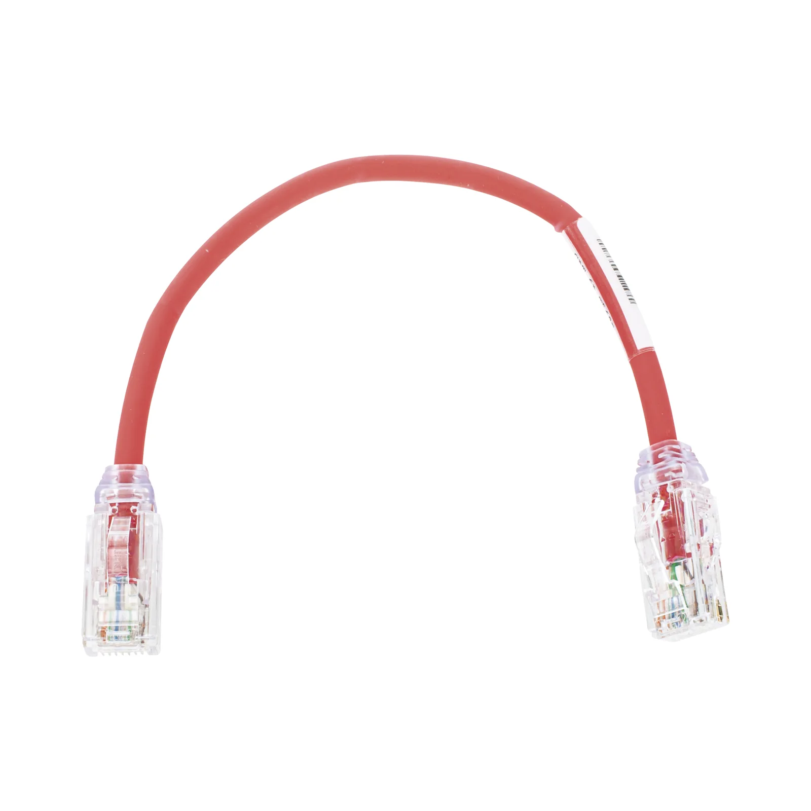 Cable de Parcheo UTP, Cat6A, Diámetro Reducido (28 AWG), CM/LSZH, Color Rojo, 20.3 cm (8 Pulgadas)