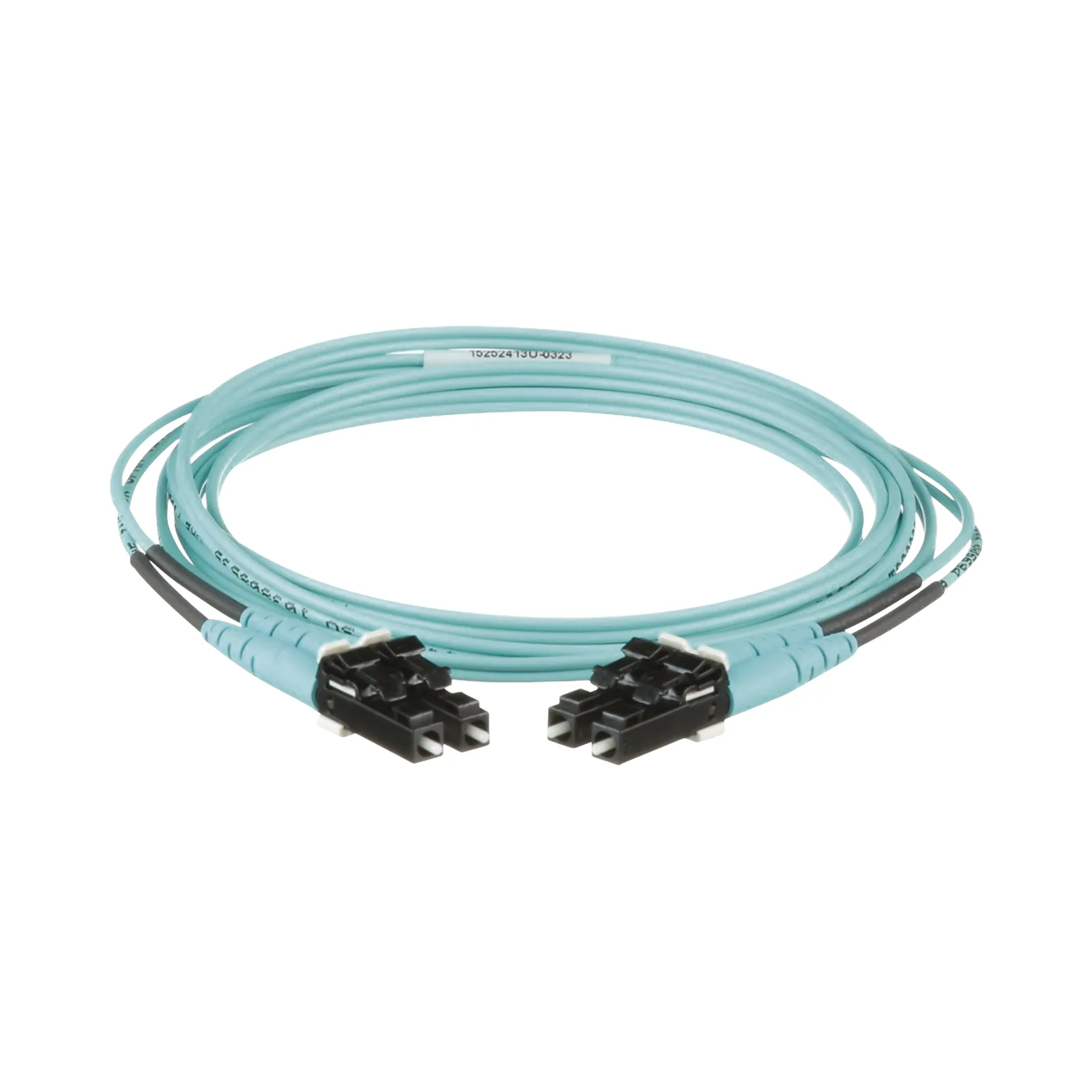 Jumper de Fibra Optica Multimodo 50/125 OM3, LC-LC Duplex, OFNR (Riser), Color Aqua, 2 Metros (6.56 Pies)