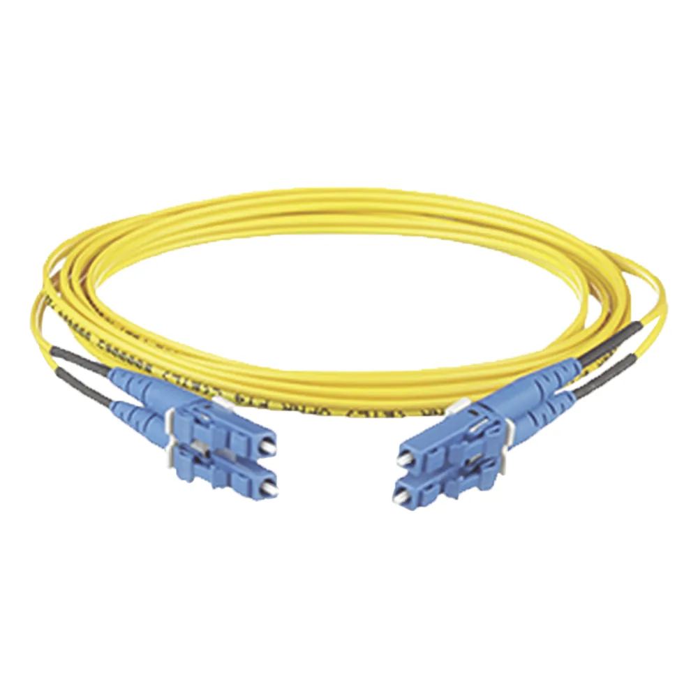 Jumper de Fibra Optica Monomodo 9/125 OS2, LC-LC Duplex, OFNR (Riser), Color Amarillo, 20 Metros (65.62 Pies)
