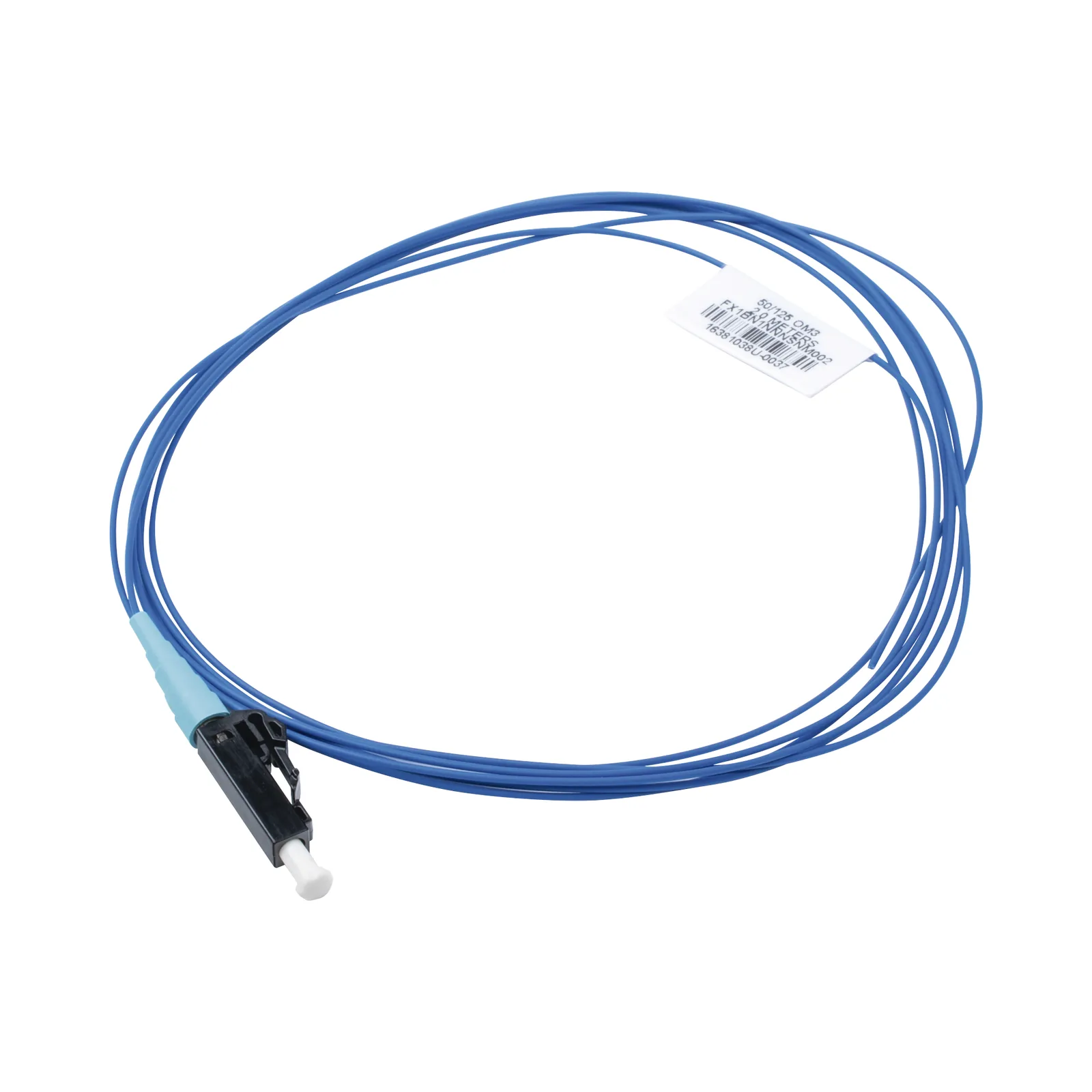 Pigtail de Fibra Óptica LC Simplex, Multimodo OM3 50/125, 900um, Color Aqua, 2 Metros (6.56 Pies)