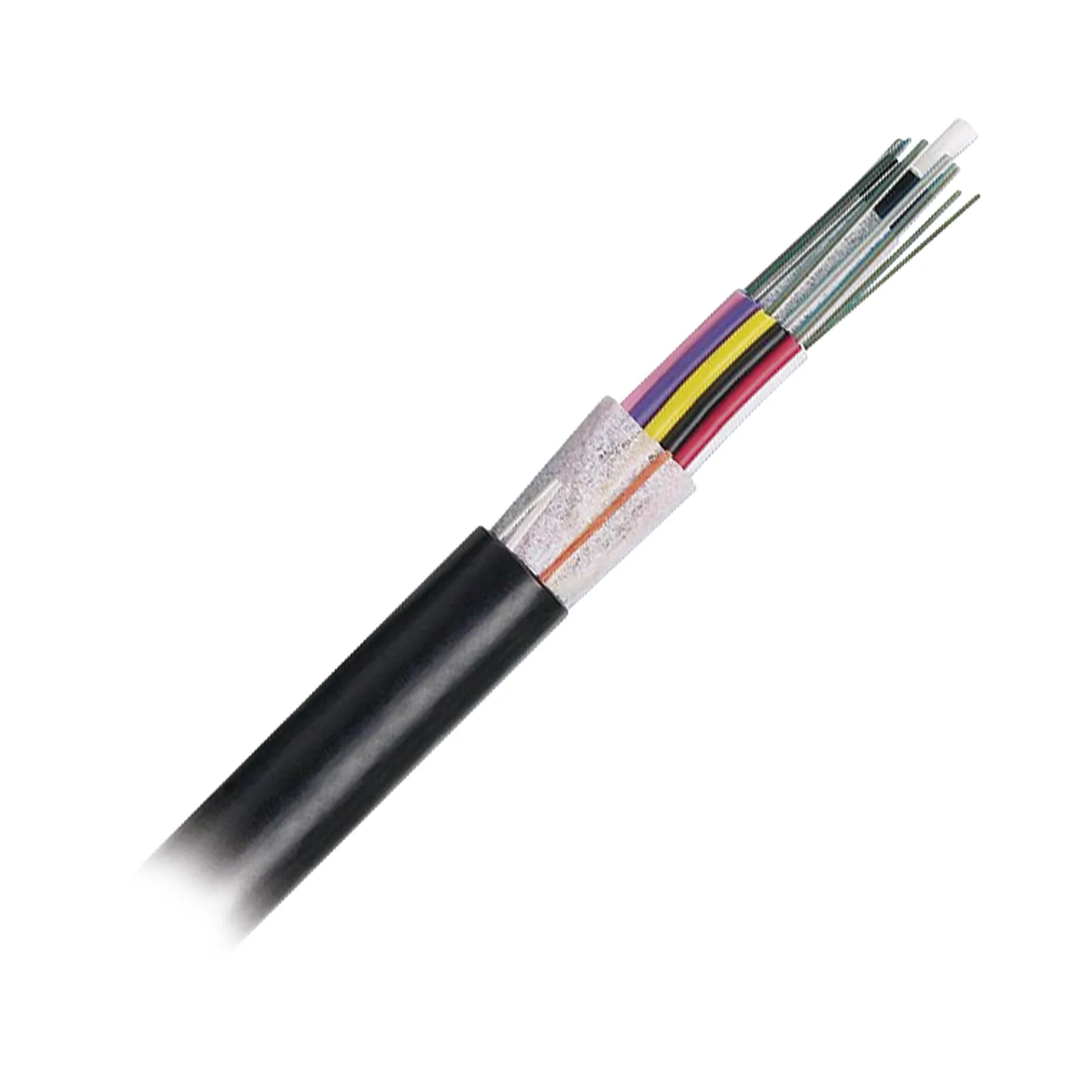 Cable de Fibra Óptica 12 Hilos, OSP (Planta Externa), No Armada (Dieléctrica), MDPE (Polietileno de Media Densidad), Multimodo OM3 50/125 Optimizada, Precio Por Metro