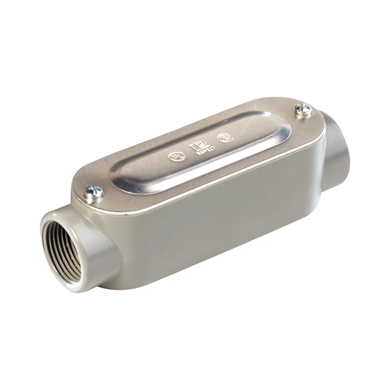 Caja Ovalada Roscada tipo C de 1/2" (12.7 mm) / Incluye tapa y tornillos.