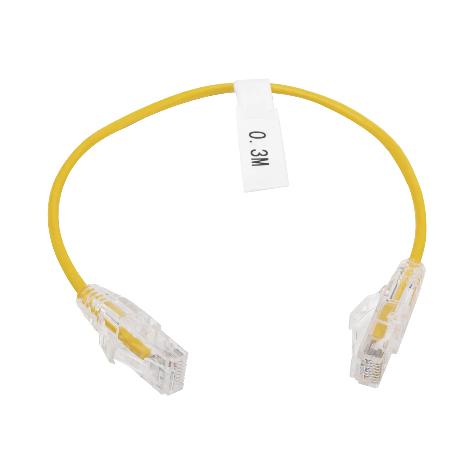 Cable de Parcheo Slim UTP Cat6 - 30 cm (11.81 Pulgadas) Amarillo Diámetro Reducido (28 AWG)