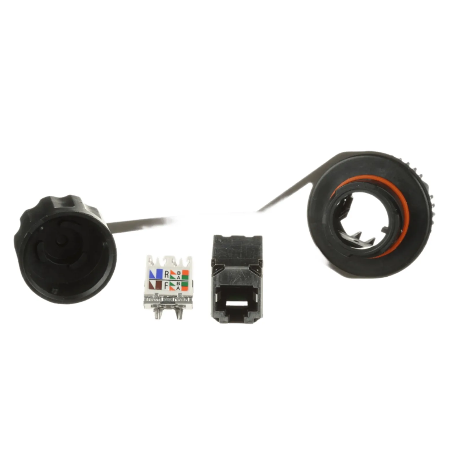 Conector Jack RJ45 de Uso Industrial Estilo TG, Blindado Categoría 6, Con Tapa Protectora, Protección IP67