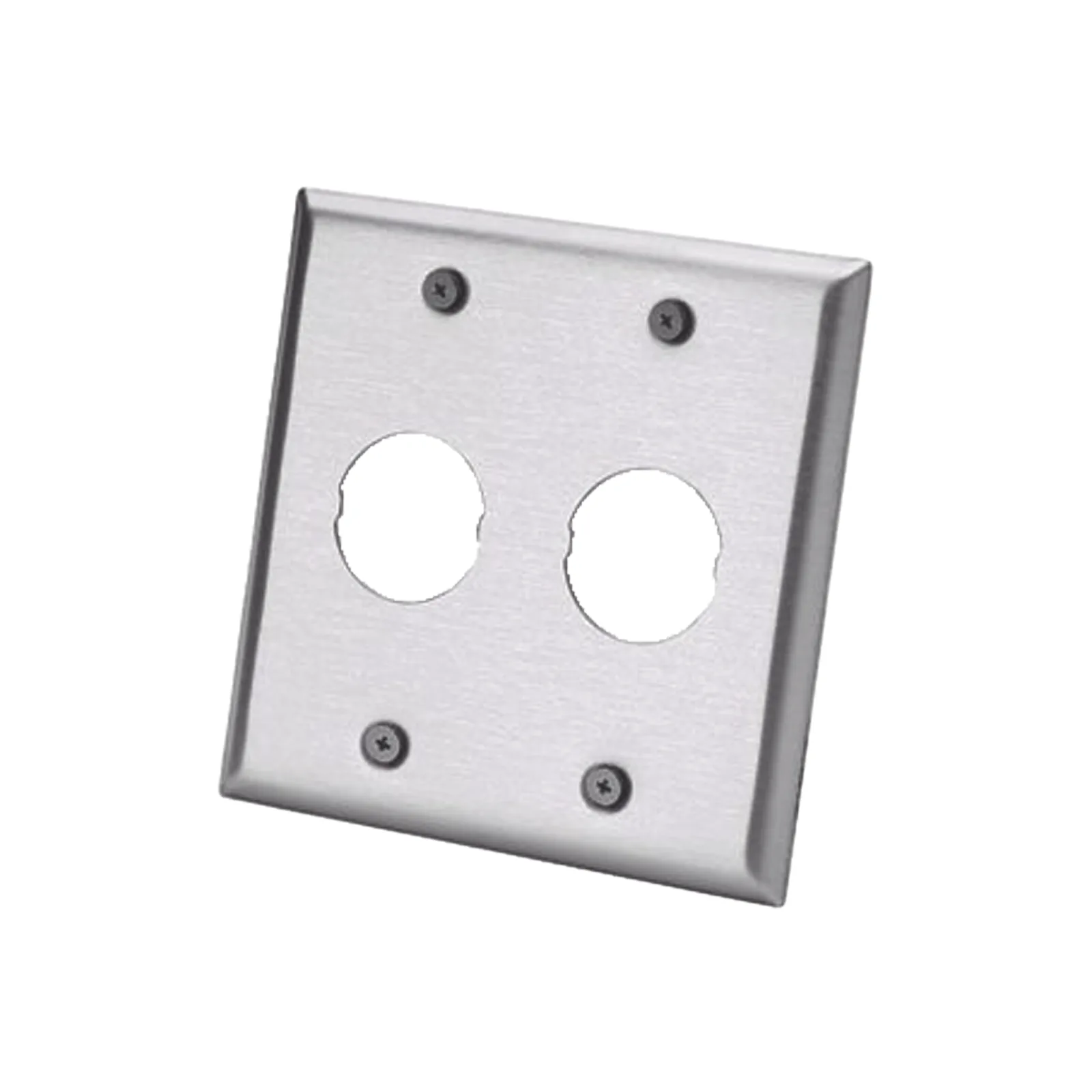 Placa de Pared Doble IndustrialNet?, Para 2 Conectores Industriales, de Acero Inoxidable