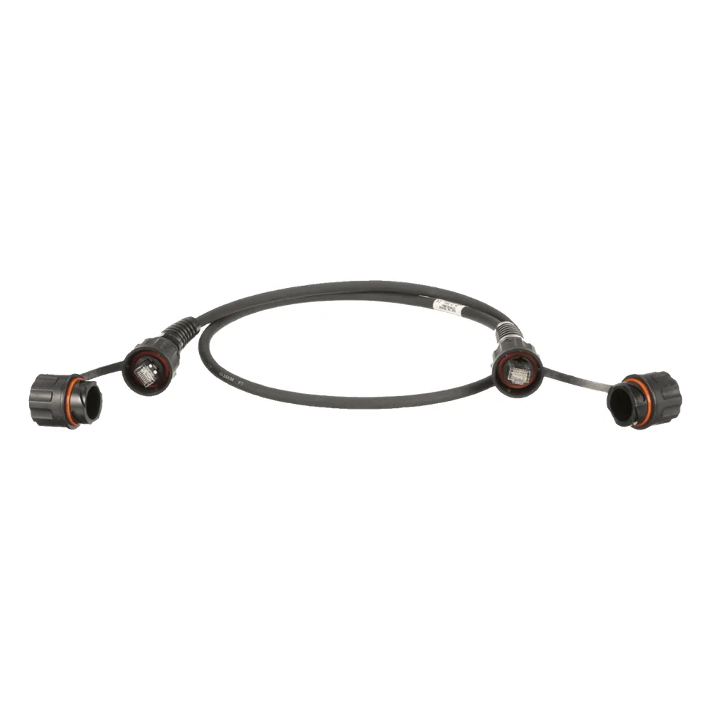 Patch Cord Cat6A IndustrialNet, Blindado S/FTP, Con Plug Industrial y Tapa en Cada Extremo, 2 Metros