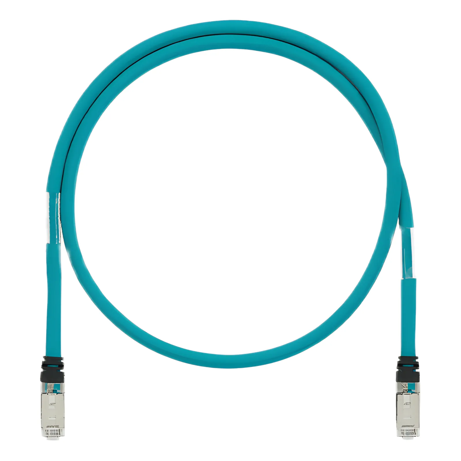 Patch Cord Cat6A de Grado Industrial 600V, Blindado SF/UTP, Calibre 26 AWG, Color Aqua, 10 Metros