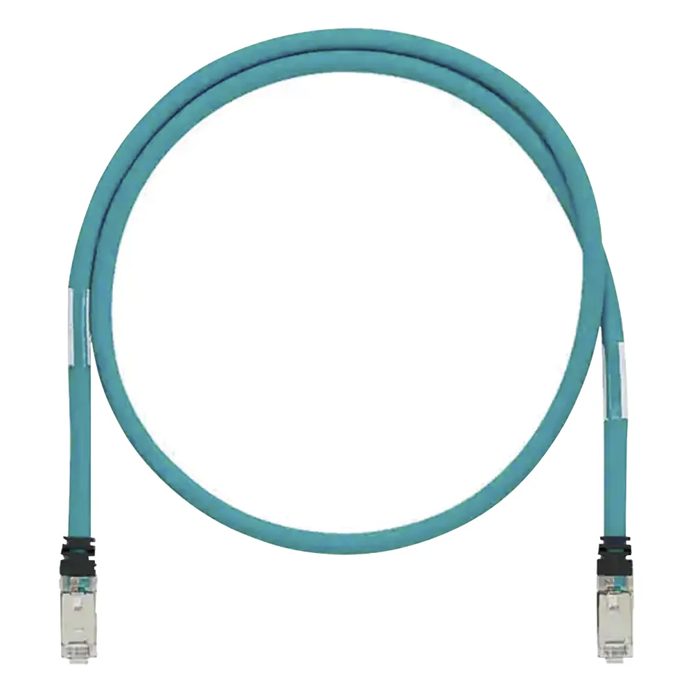 Patch Cord Cat6A de Grado Industrial 600V, Blindado SF/UTP, Calibre 26 AWG, Color Aqua, 5 Metros (16.40 Pies)