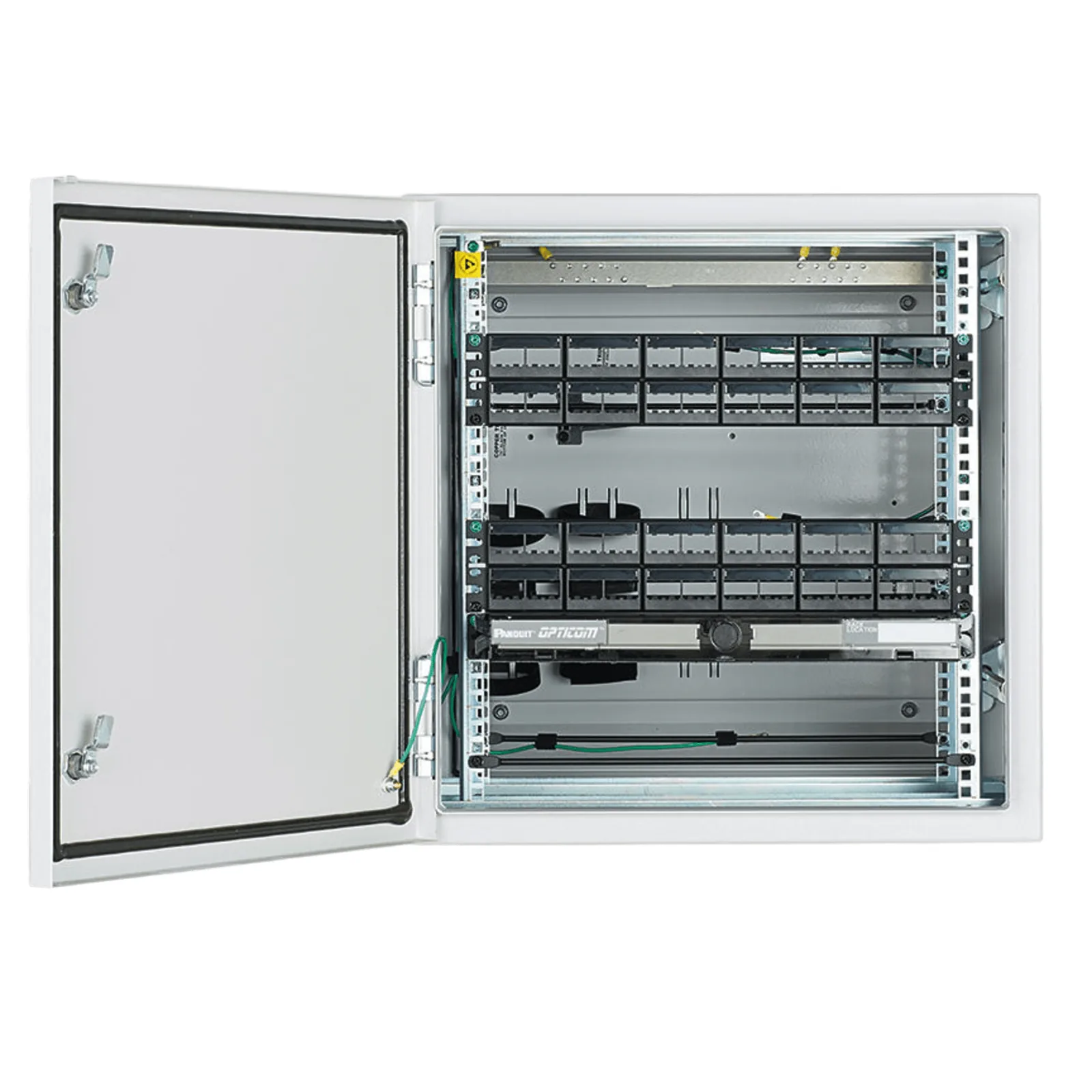 Gabinete Industrial Preconfigurado de Montaje en Pared, Fabricado en Acero Bajo en Carbono, Protección NEMA 4/4X/12 IP66, de 12 UR, Color Gris
