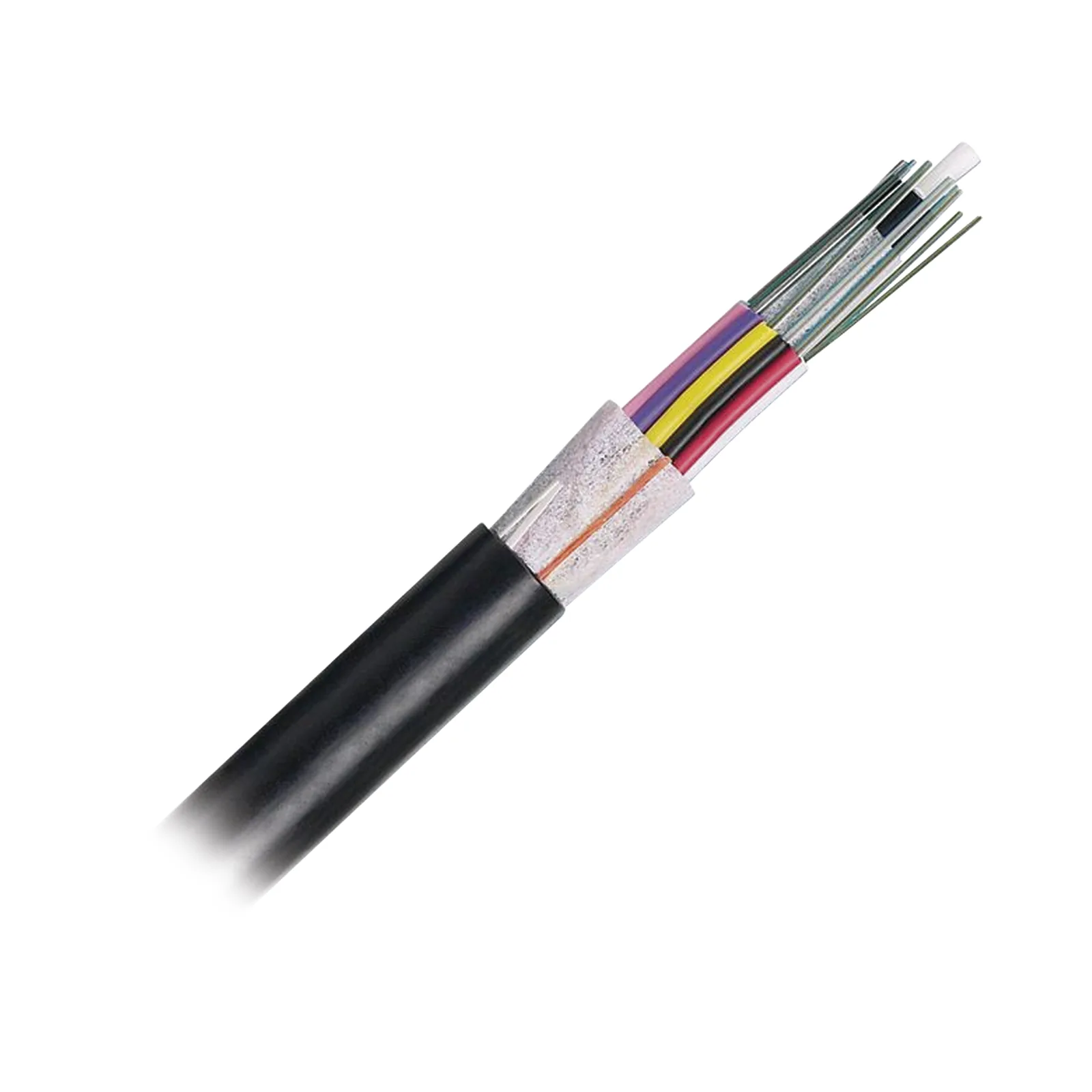 Cable de Fibra Óptica de 12 Hilos, OSP (Planta Externa), No Armada (Dieléctrica), 250um, Monomodo OS2, Precio Por Metro