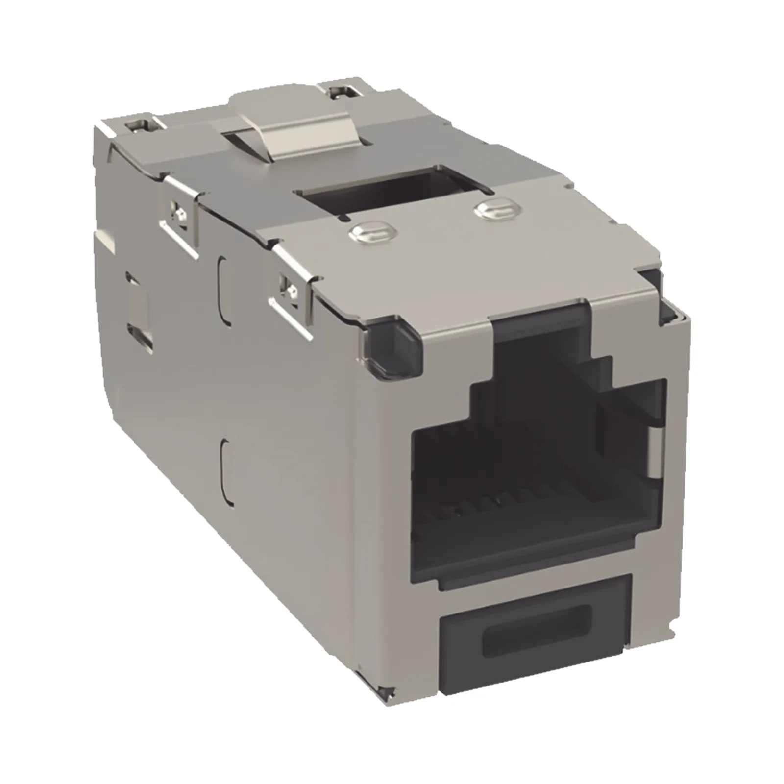 Conector Jack RJ45 Blindado, Estilo TG, Mini-Com, Categoría 6, de 8 Posiciones y 8 Cables, Color Negro