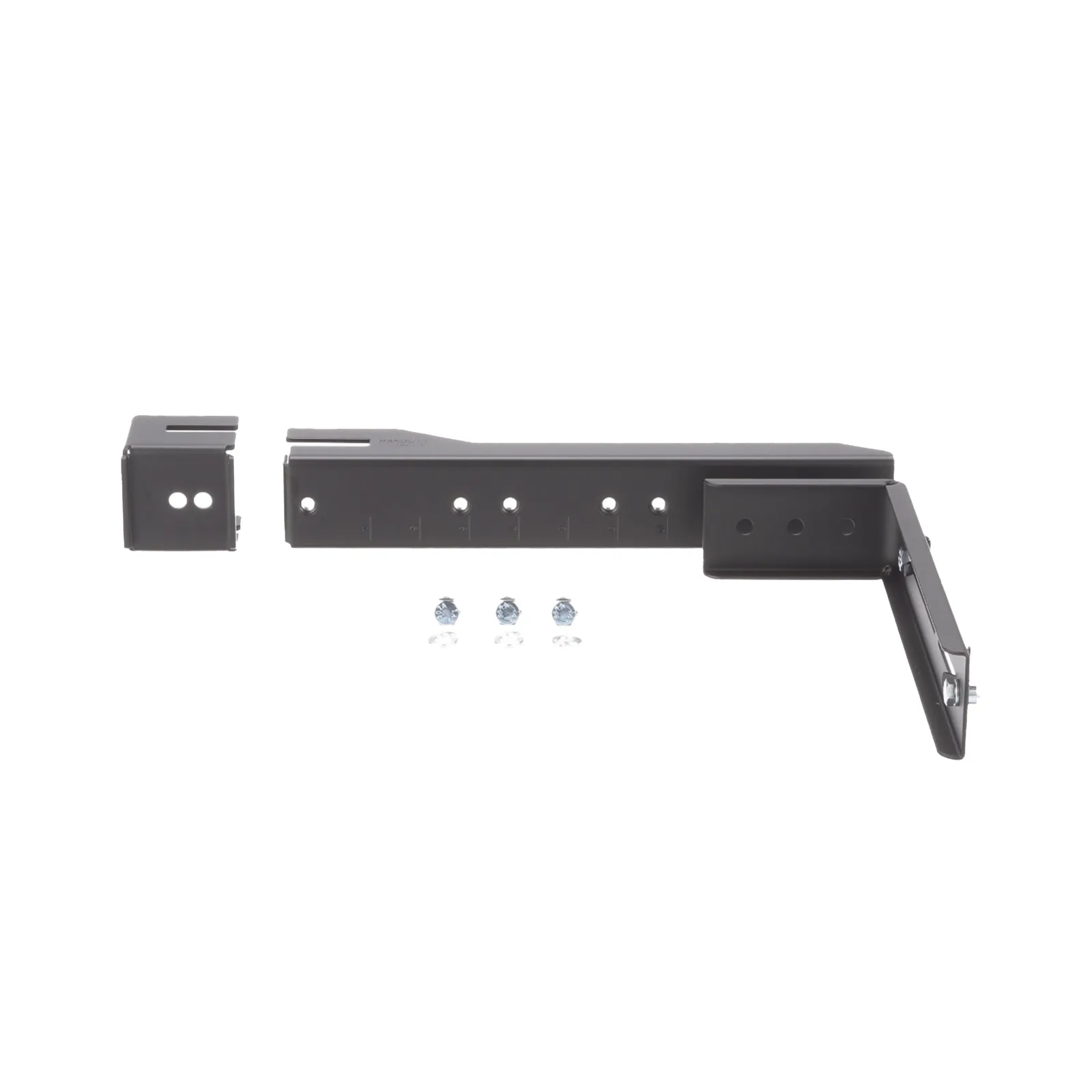 Soporte en L Para Canaletas FiberRunner 4x4 o 6x4, Para Instalación en Riel de Charola Tipo Escalerilla, Color Negro