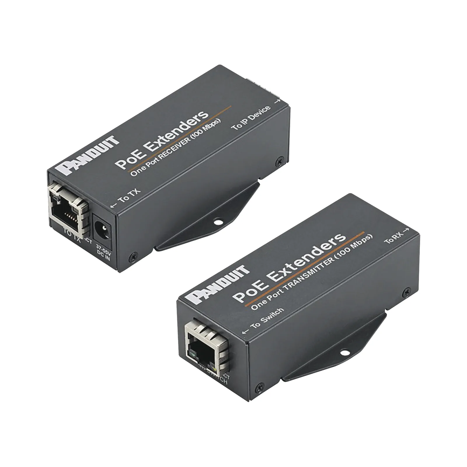 Kit de Extensor PoE/PoE+, Hasta 610 Metros (2000 ft) con Cable Cat5e o Cat6, 10/100Mbps, Incluye Transmisor, Receptor y Fuente de Alimentación