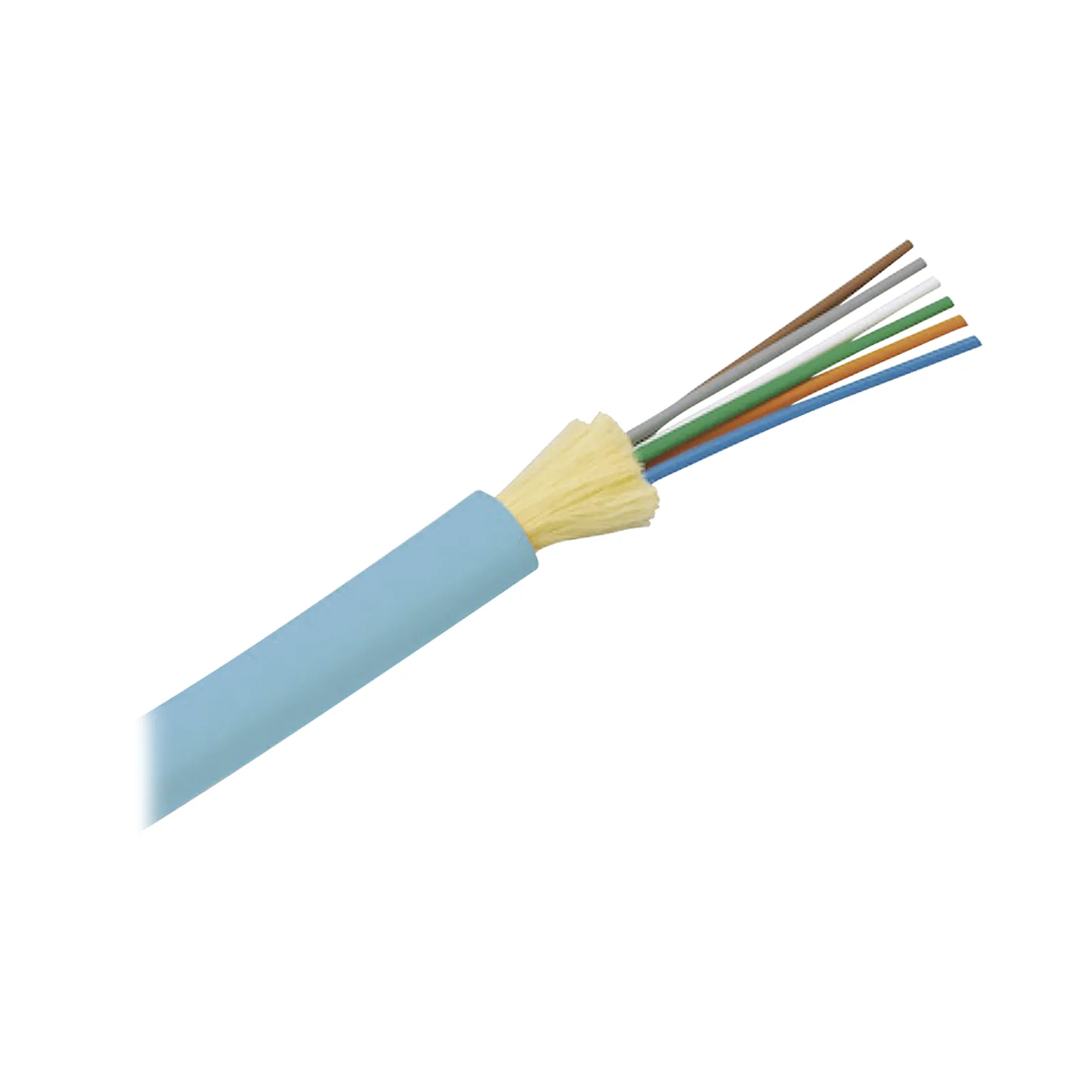 Cable de Fibra Óptica de 12 Hilos, Multimodo OM4 50/125 Optimizada, Interior, Tight Buffer 900um, No Conductiva (Dieléctrica), OFNR (Riser), Precio Por Metro