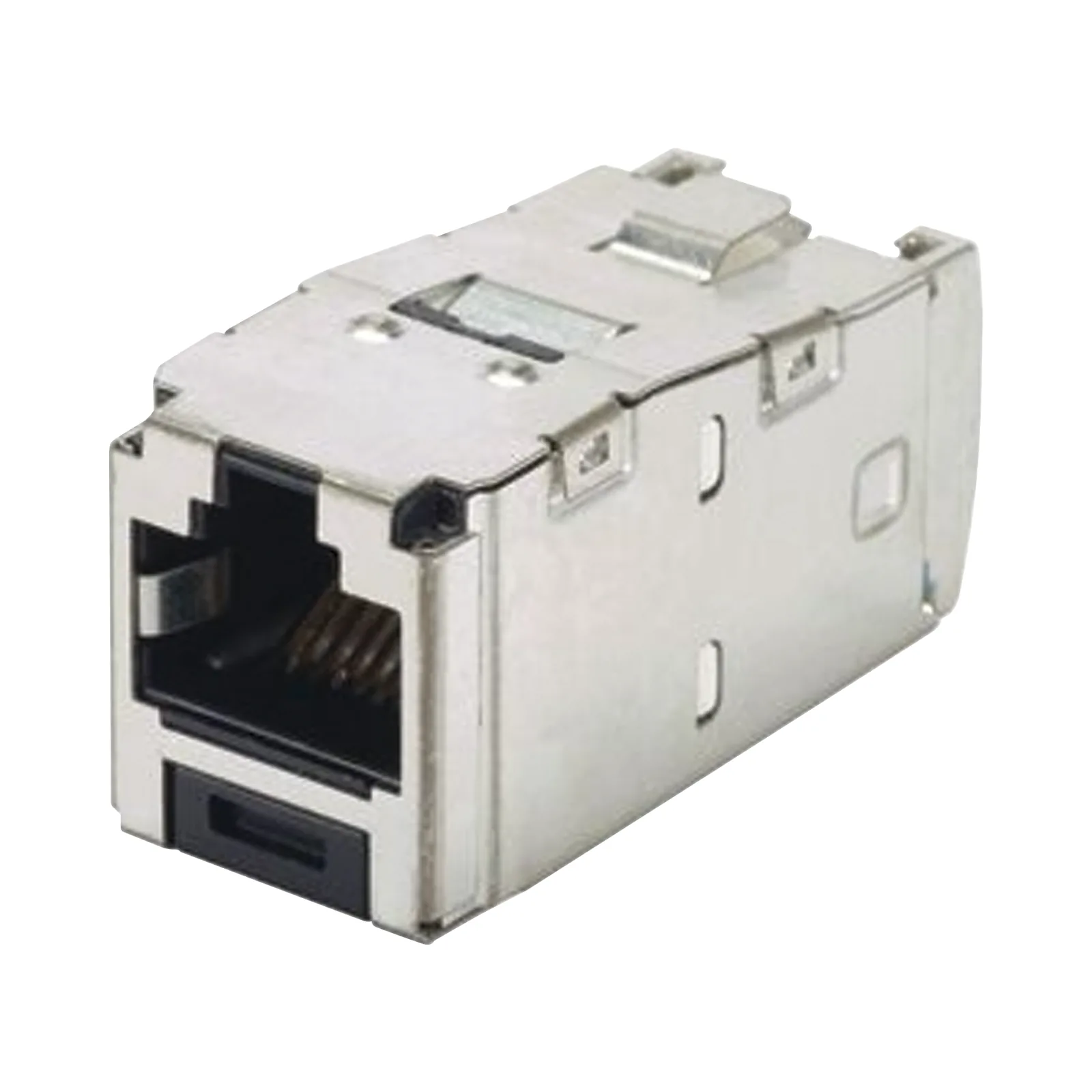Conector Jack RJ45 Blindado, Estilo TG, Mini-Com, Categoría 6A, de 8 Posiciones y 8 Cables, Color Negro