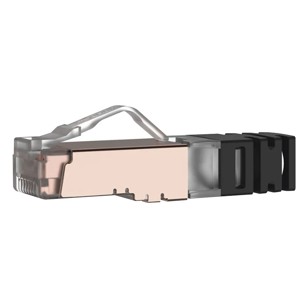 Plug RJ45 Cat6A Blindado, Para Cable Calibre 23-24 AWG, Chapado en Oro de 50 Micras, Paquete de 100 Piezas