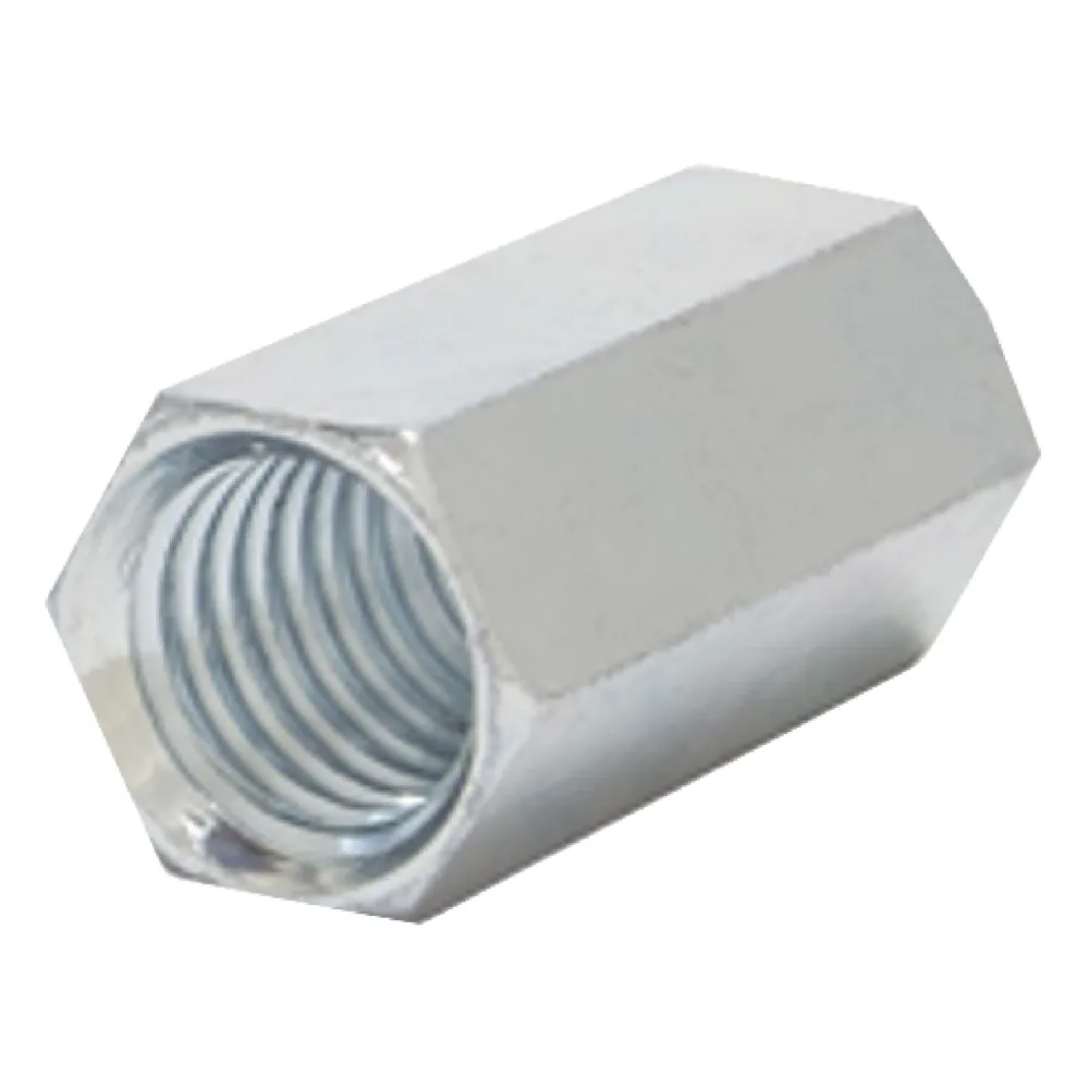 Cople hexagonal roscado cuerda maquina galvanizado de 6.5 mm (1/4")