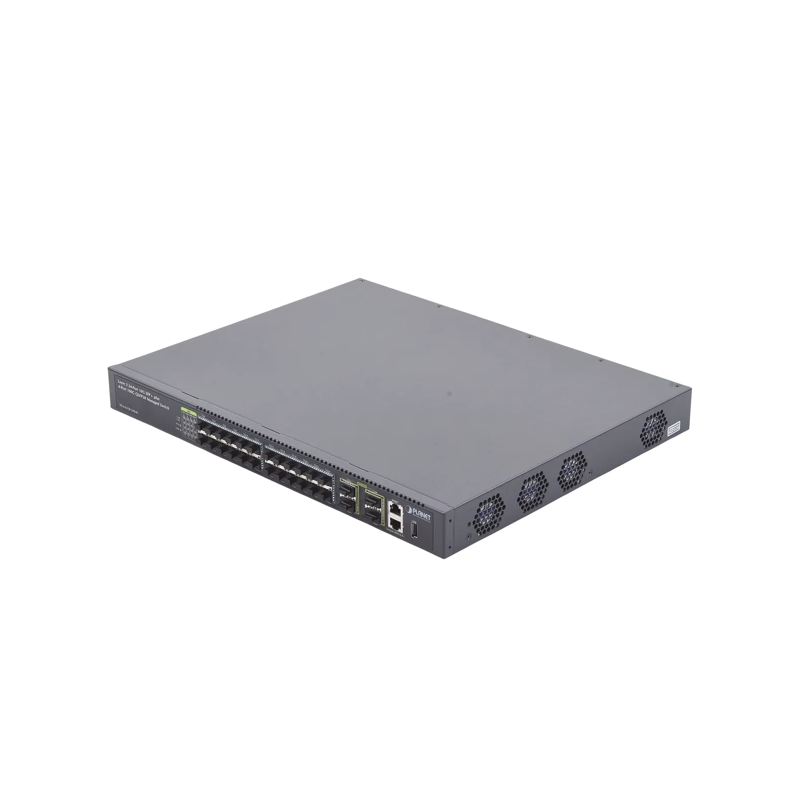 Switch Administrable Capa 3, 24 Puertos 10G SFP+, 4 Puertos de 40G/100G QSFP28