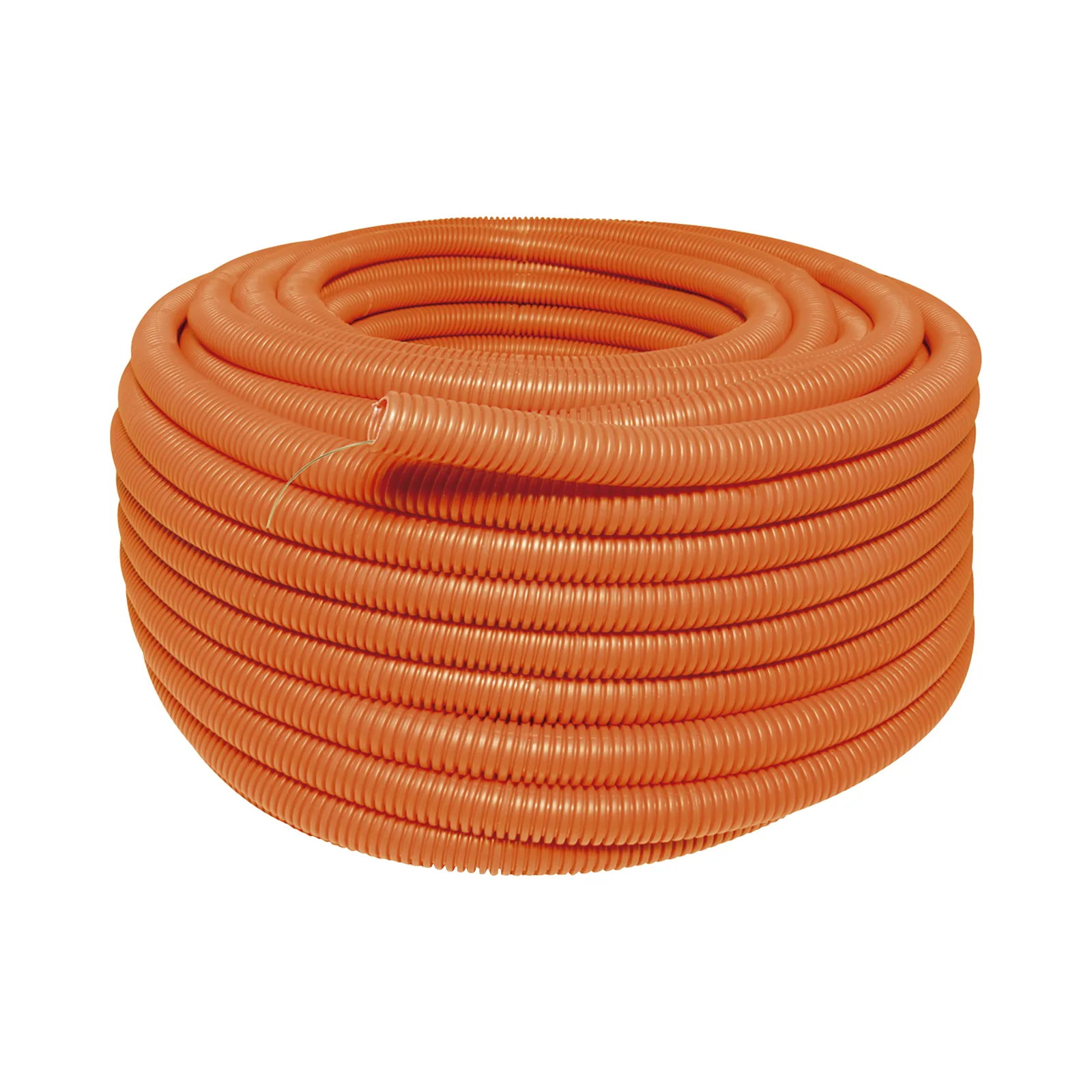 Manguera Poliducto Corrugado Flexible Naranja Reforzado de 1/2" x 100 m Para Instalaciones Eléctricas /Polietileno Alta Densidad HDPE/ Sin guía /Resistente a Intemperie.